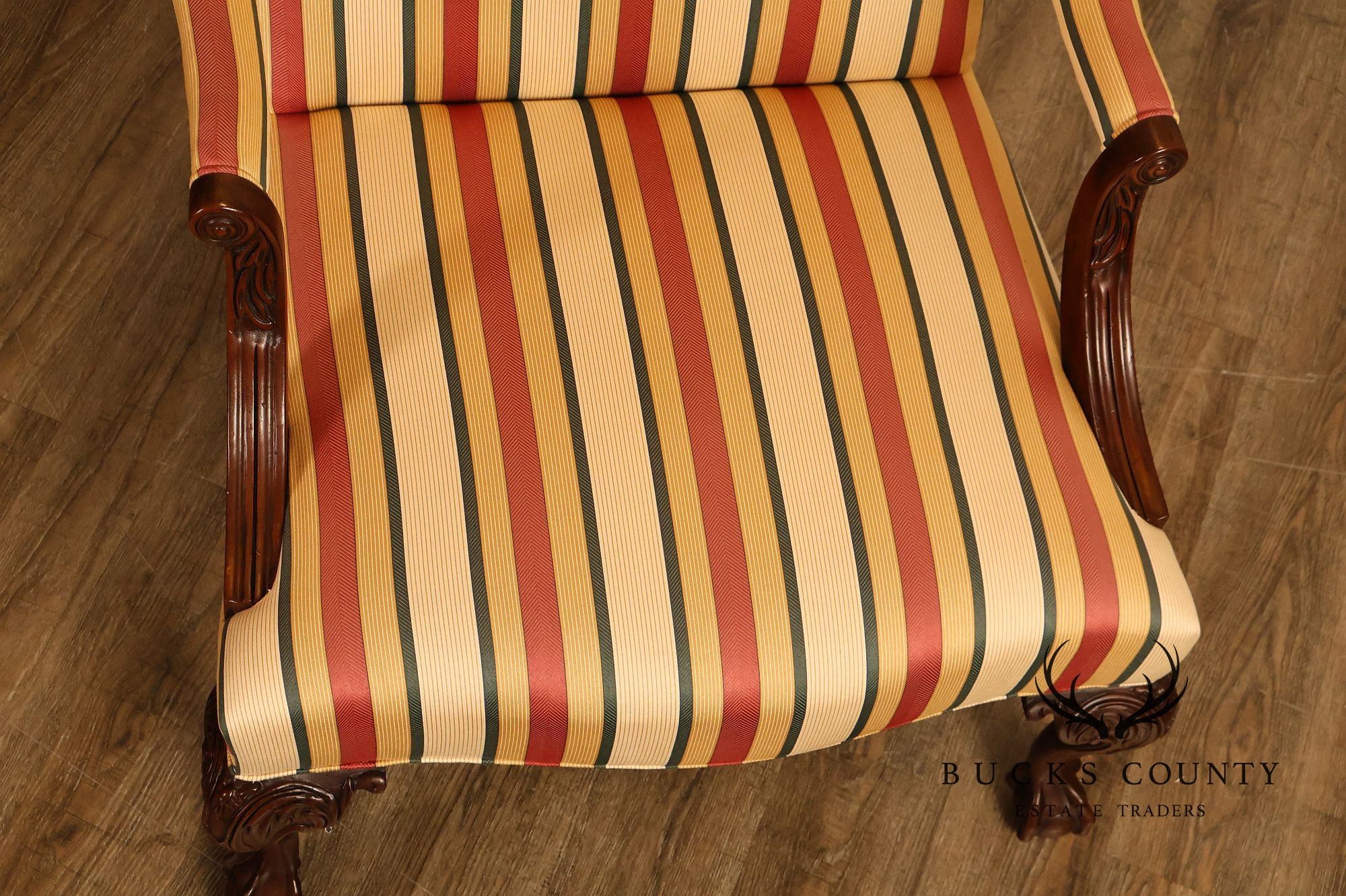Southwood Chippendale Style Pair of Carved Mahogany Armchairs