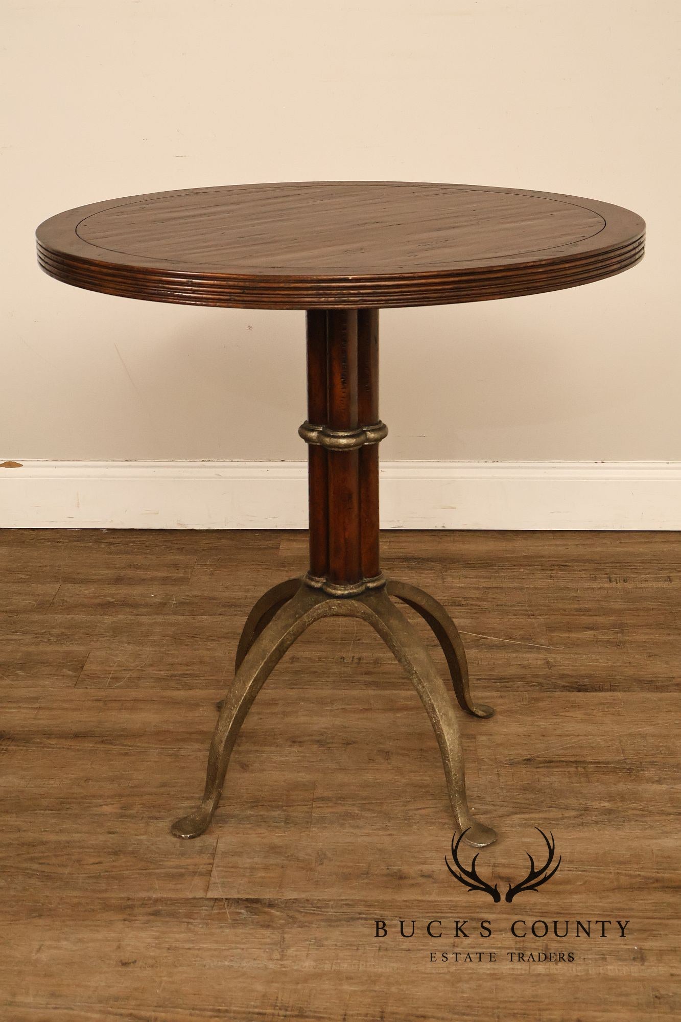 Theodore Alexander Pair Of Round L'Usine Bistro Accent Tables