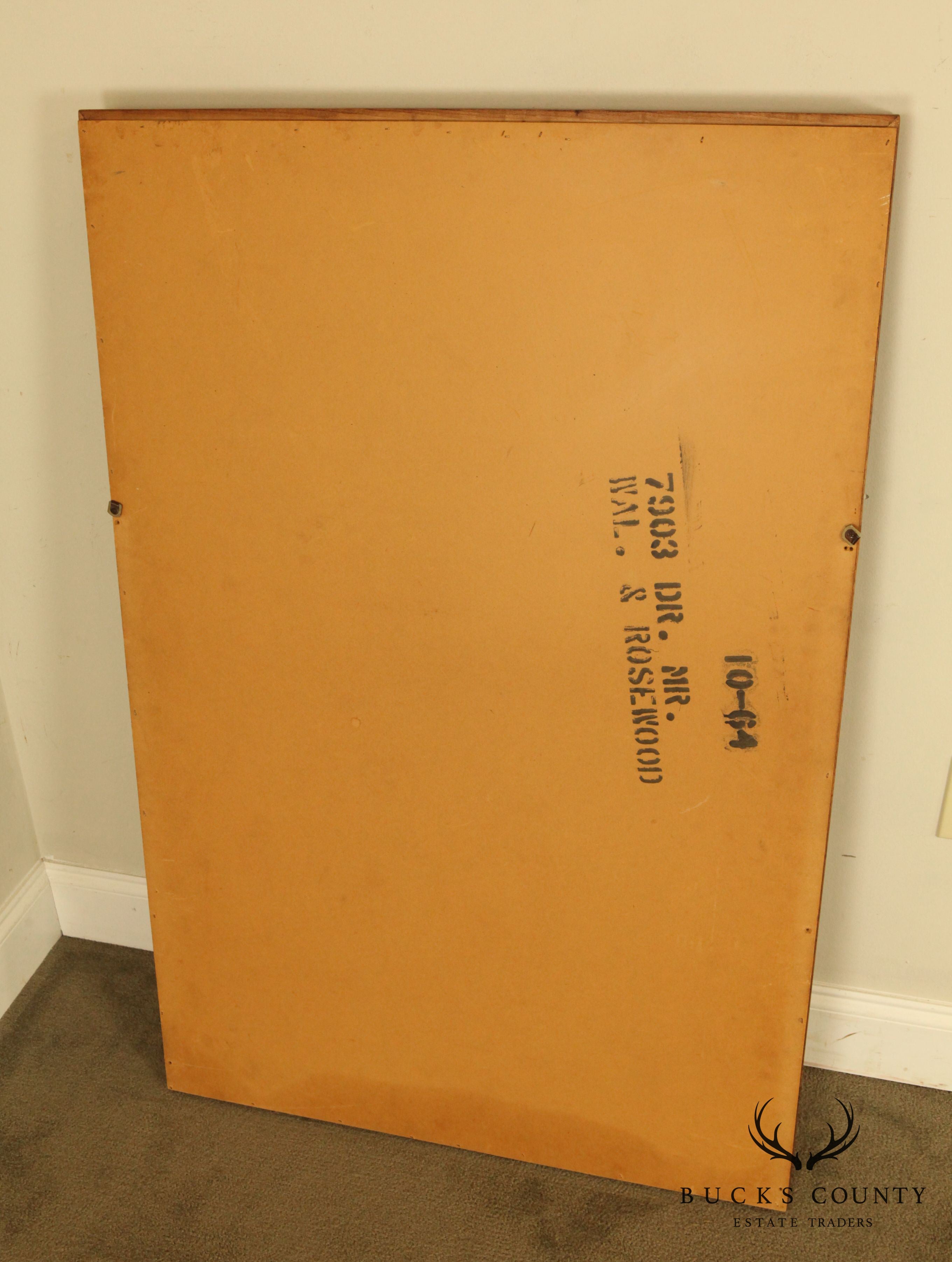 Mid Century Modern Walnut & Rosewood Frame Mirror