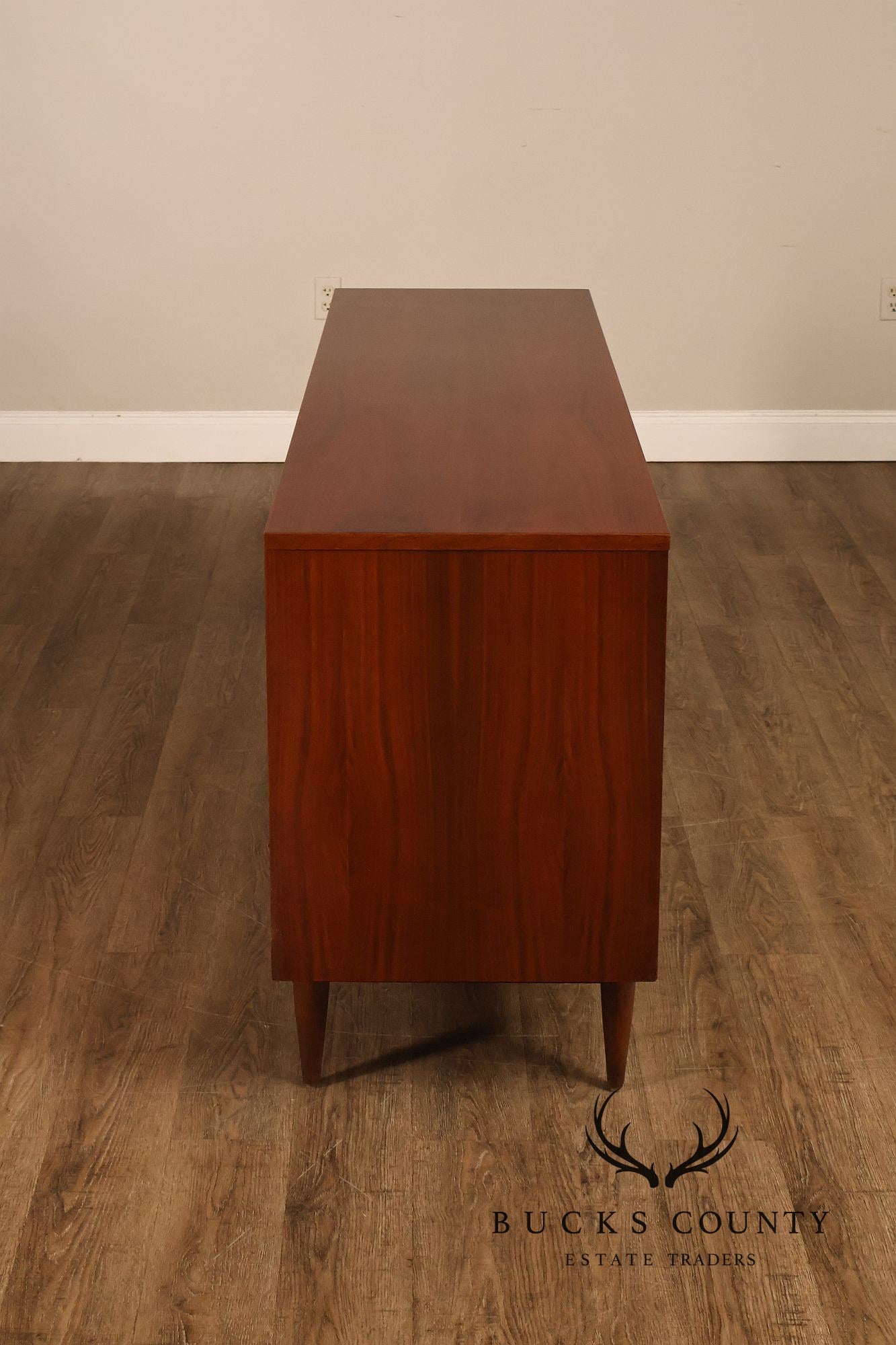 Basic Witz Mid Century Modern Walnut Triple Dresser