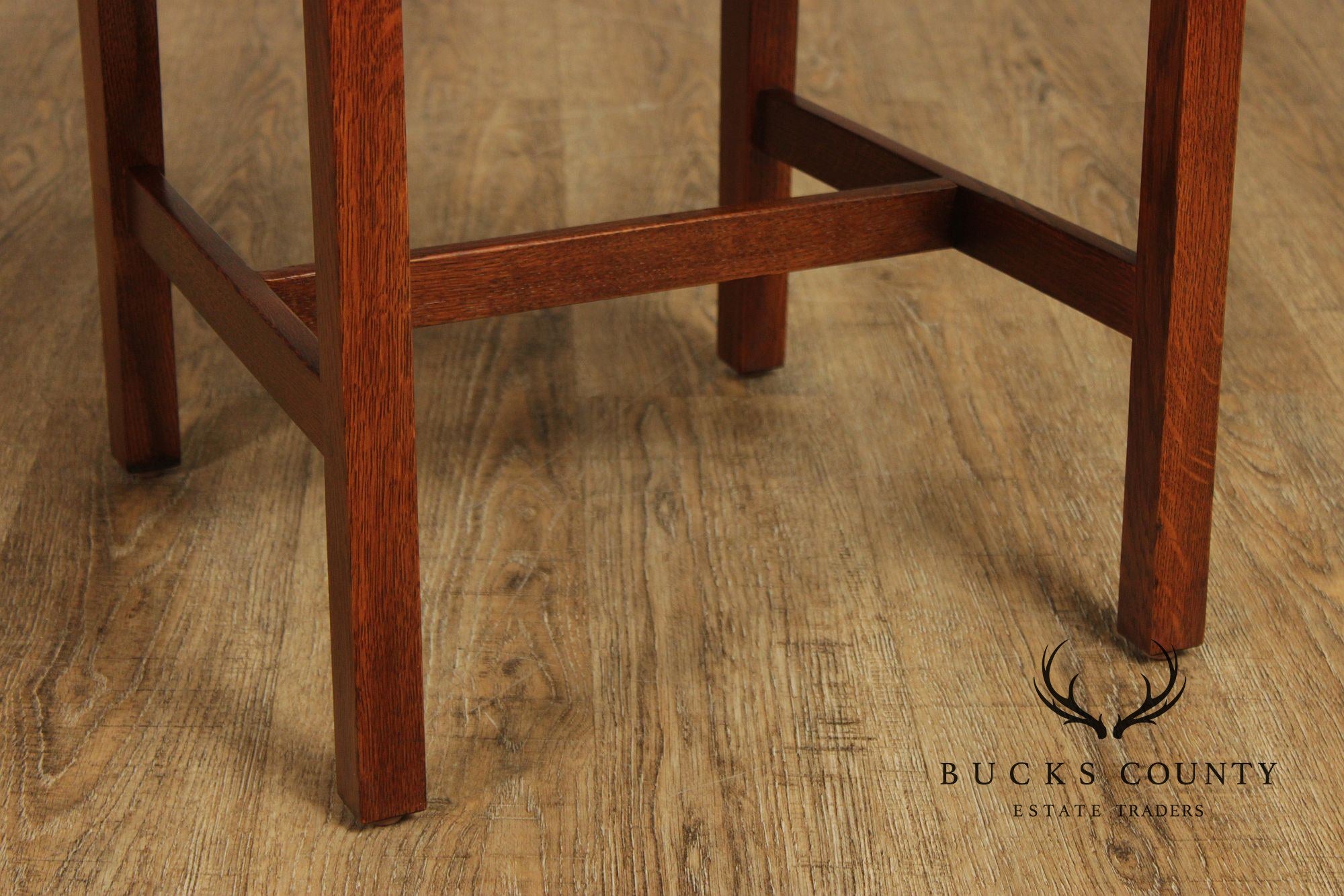 Stickley Mission Collection Pair Oak Spindle Side Dining Chairs