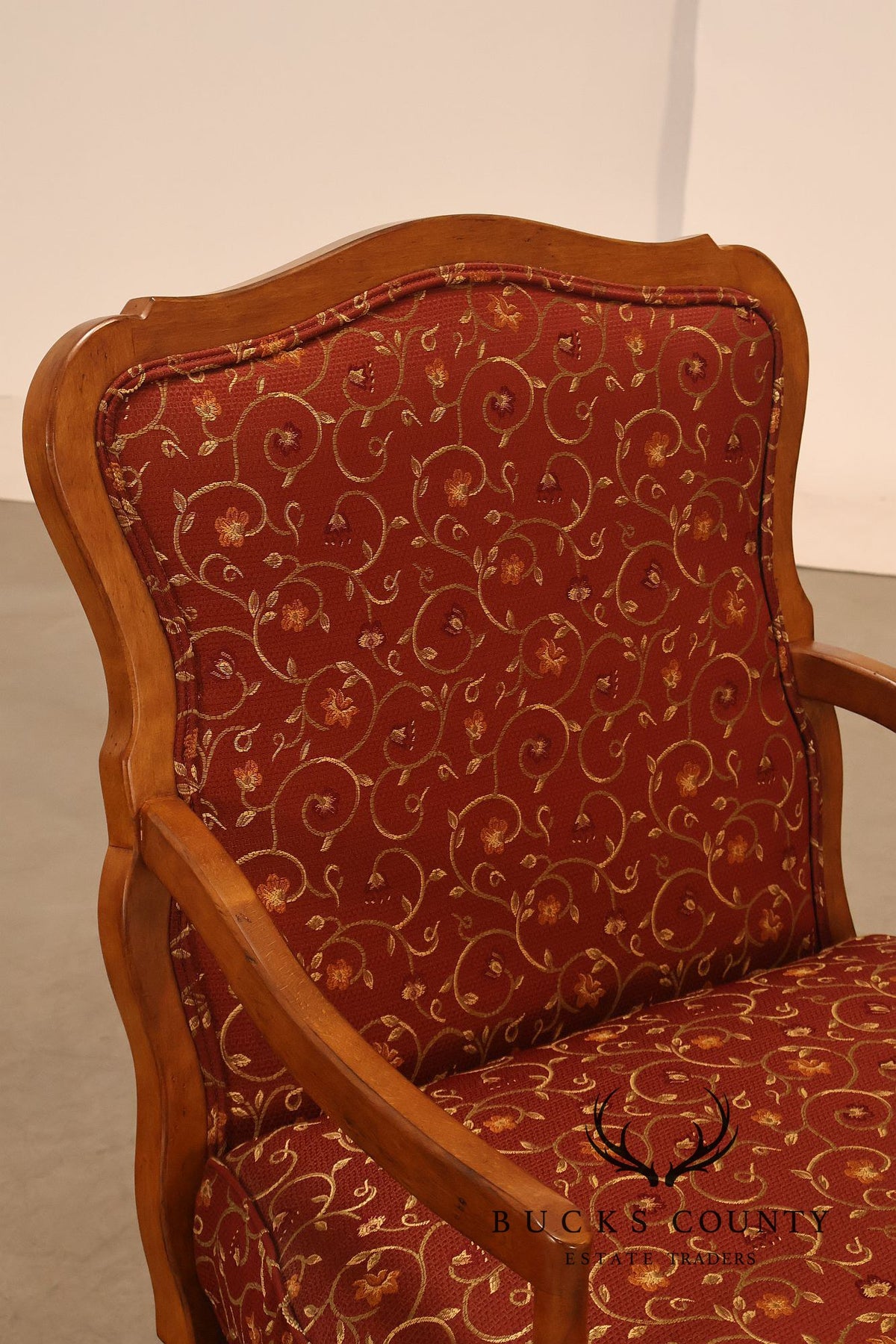 Highland House Pair Of Genevieve French Country Upholstered Lounge Chairs