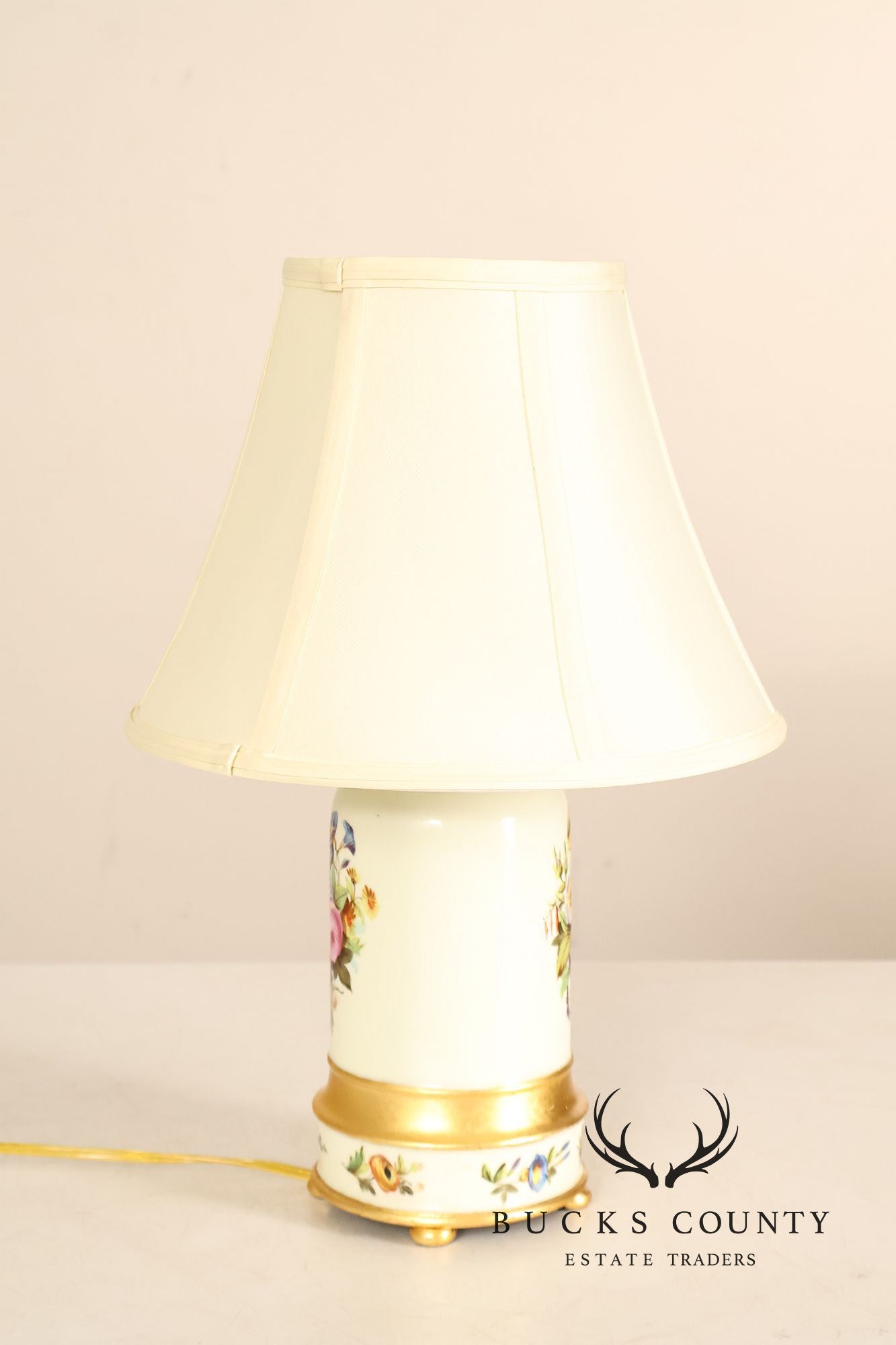Hand Painted Floral Porcelain Table Lamp