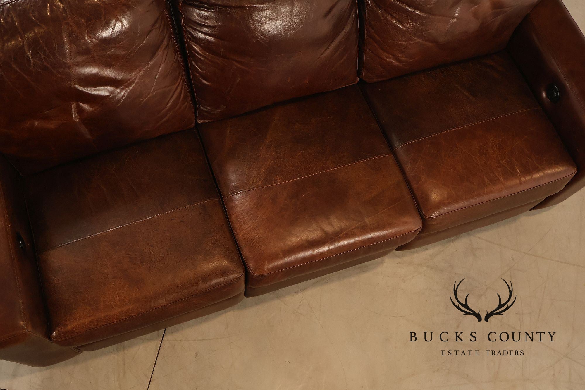 Soft Line Pair of 'Energia' Leather Power Reclining Sofas