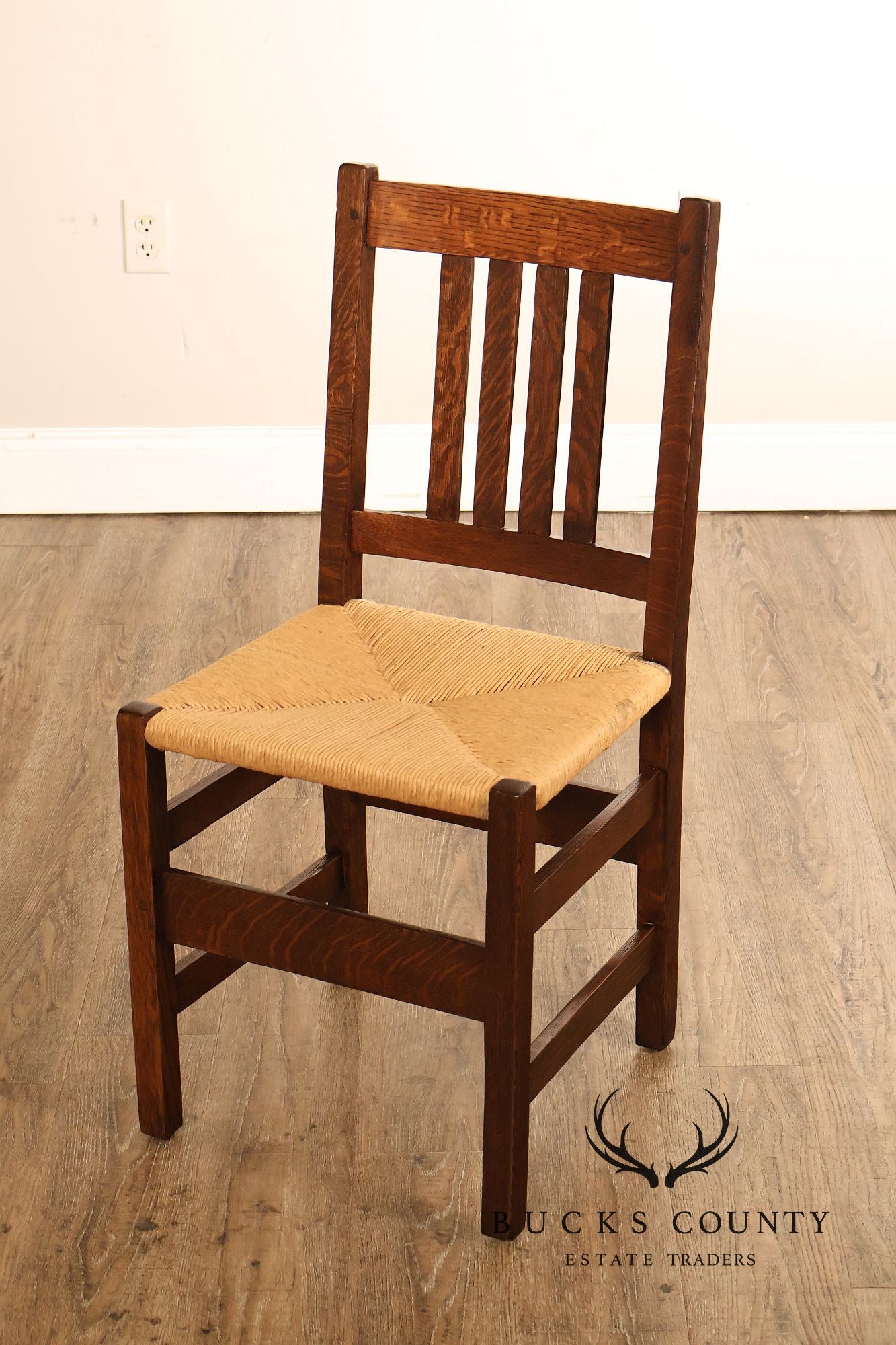 Antique L. & J.G. Stickley Arts And Crafts Oak Side Chair #370