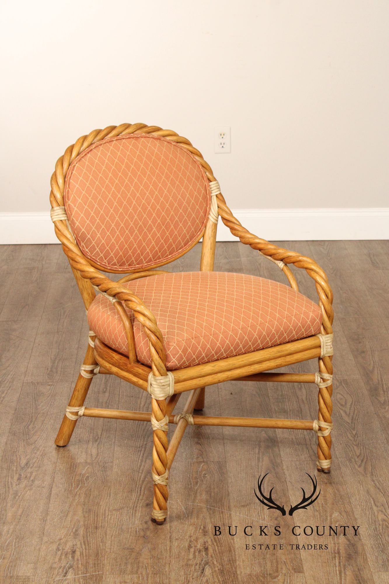McGuire Set of Four Rattan Armchairs
