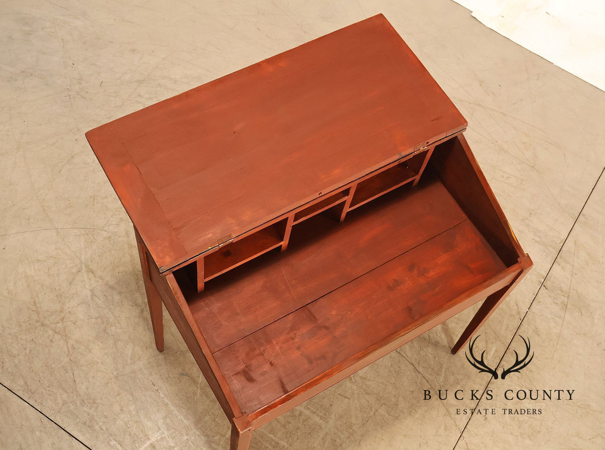 Antique Rustic Schoolmaster’s Flip Front Distressed Painted Desk