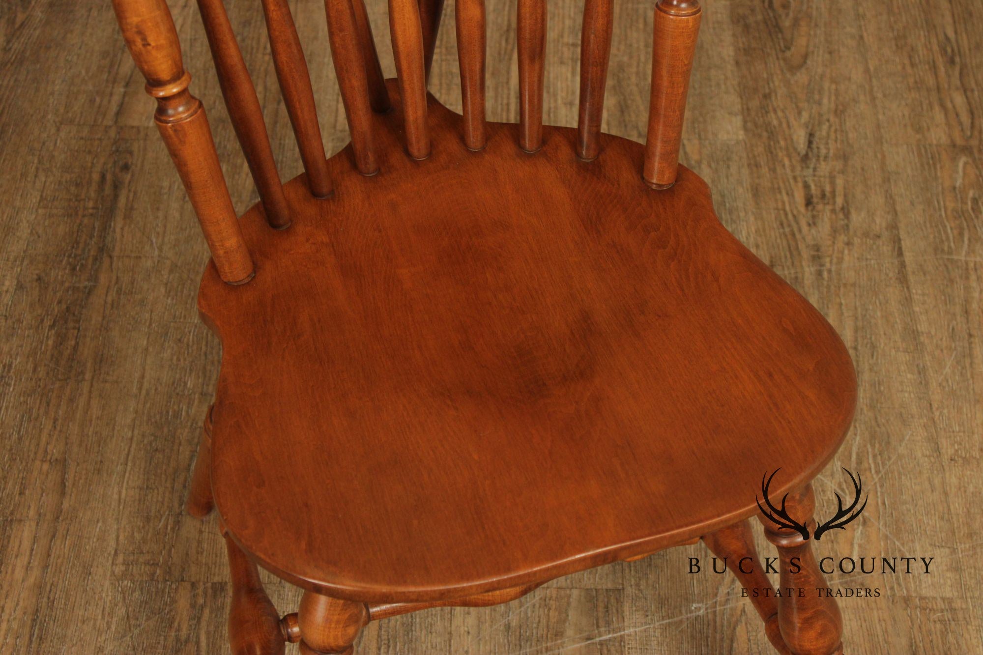 Heywood Wakefield Vintage Set of Six Maple Windsor Dining Chairs