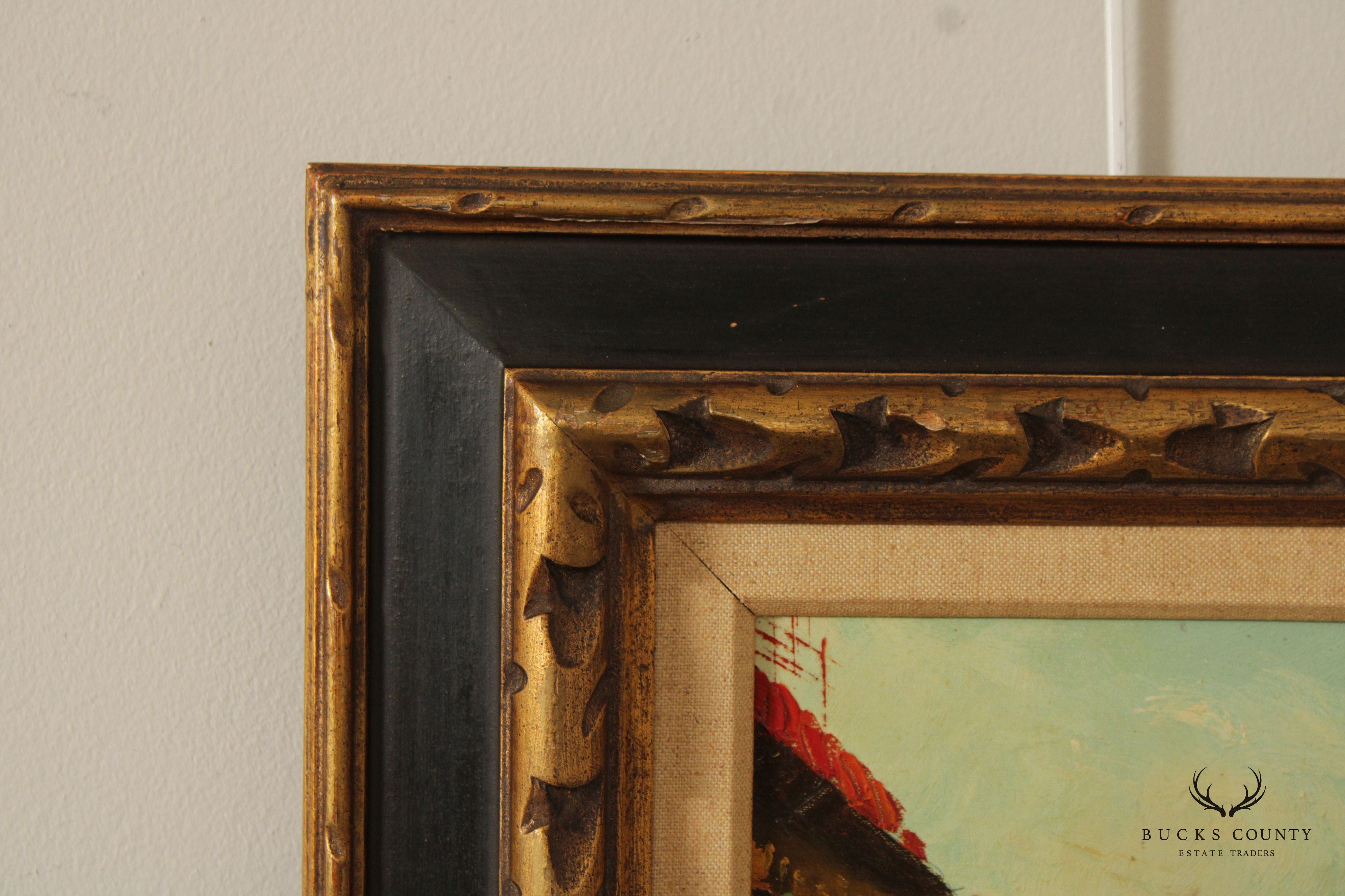 Signed Oil on Canvas, On the Quay