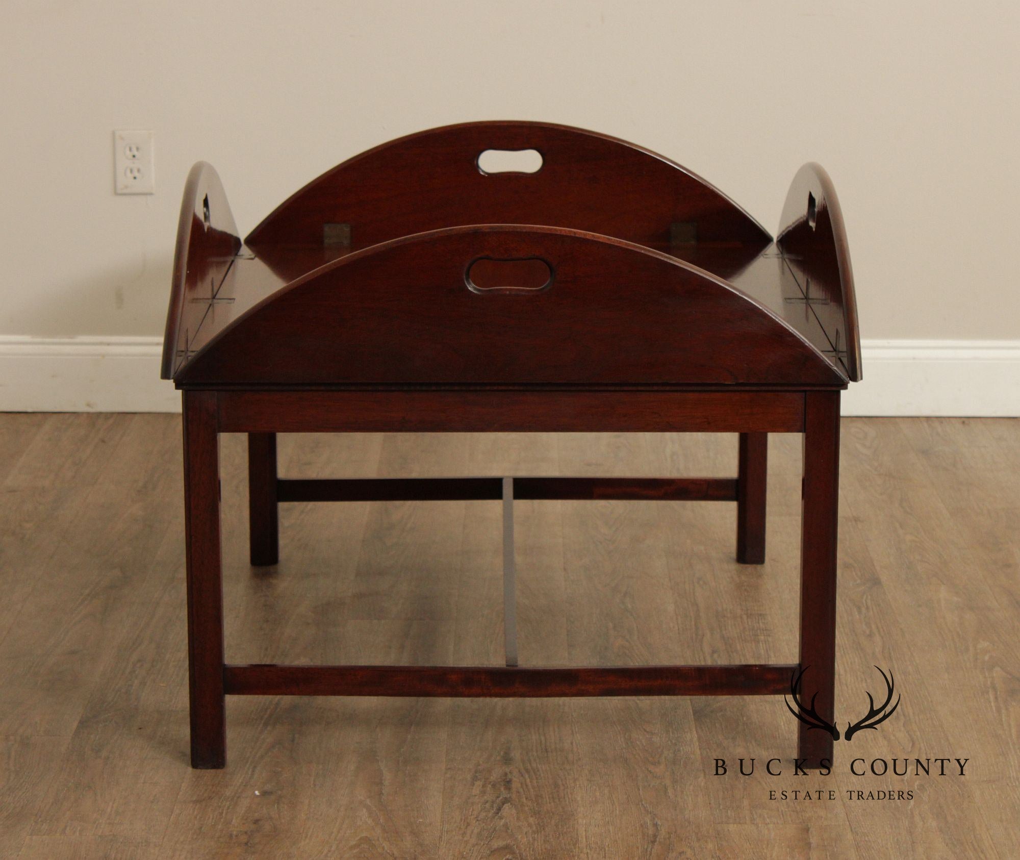 Vintage English Mahogany Butler's Tray Coffee Table