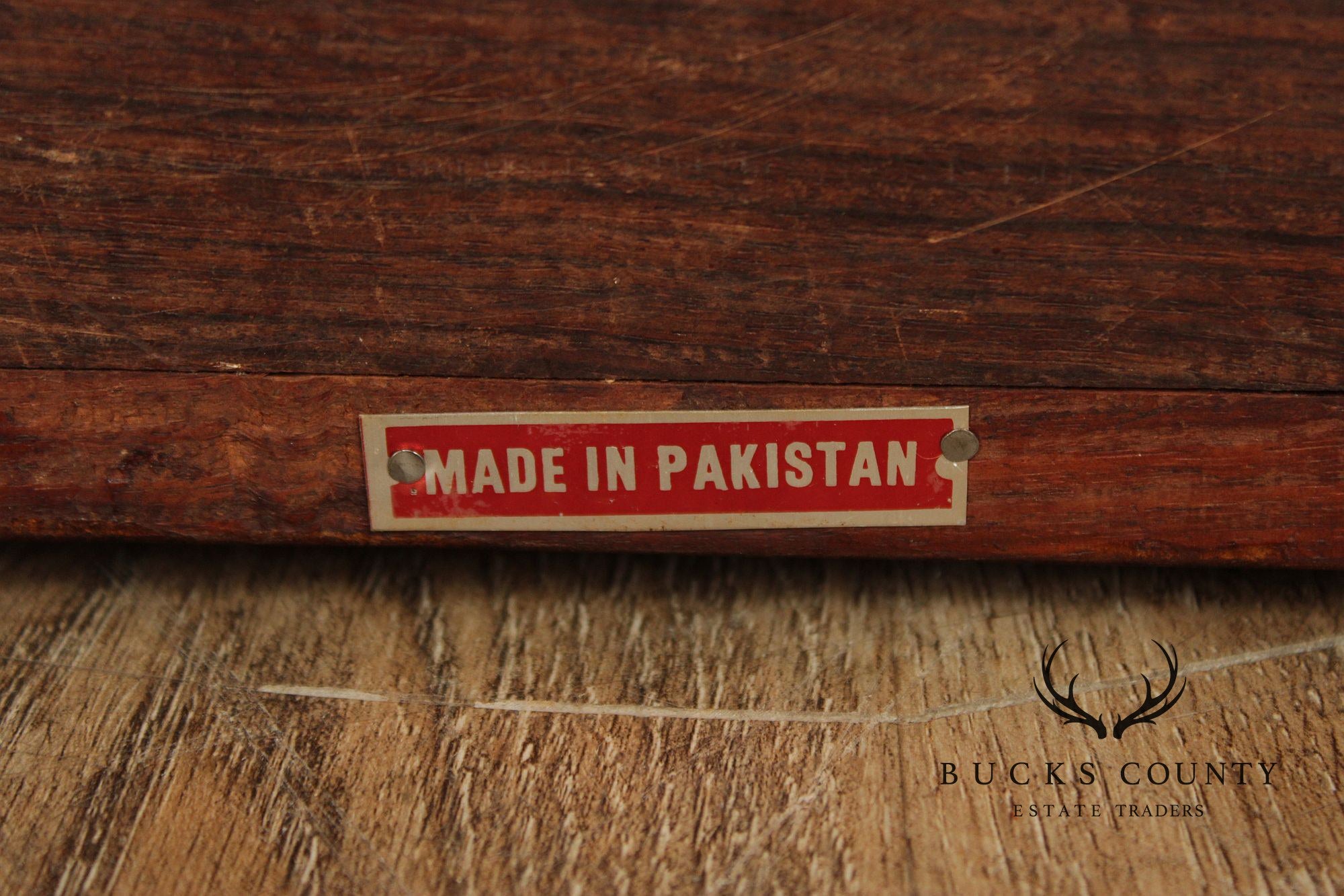 Brass Inlaid And Carved Teak Four Drawer Campaign Chest