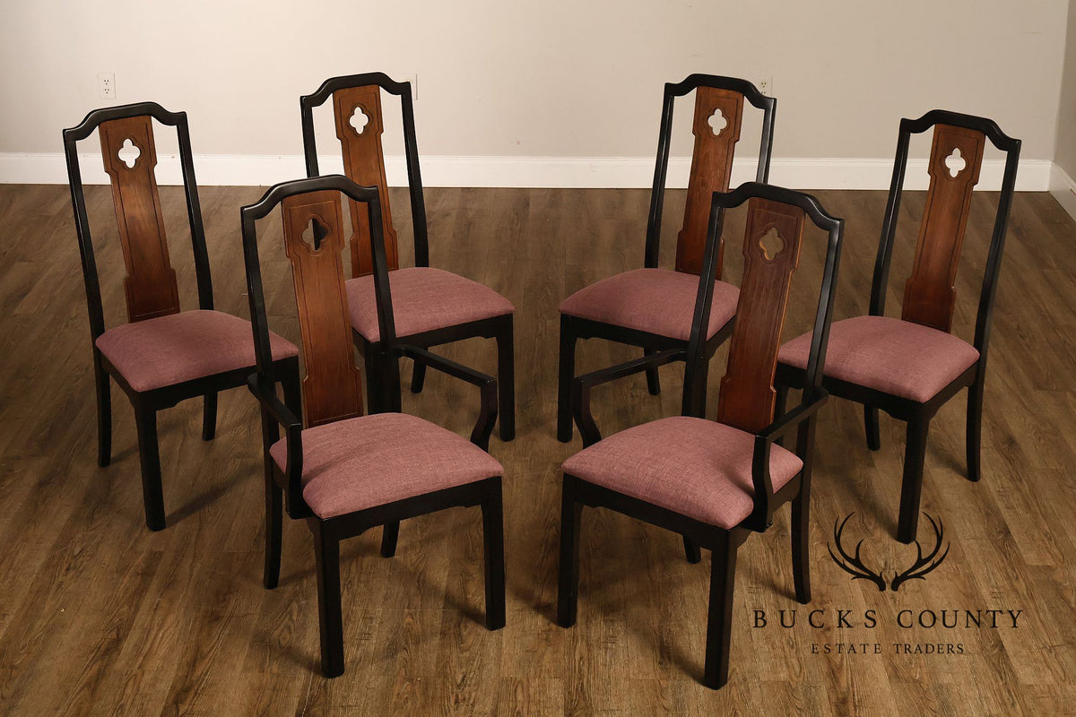 Thomasville Embassy Set Of 6 Chinoiserie Asian Inspired Dining Chairs