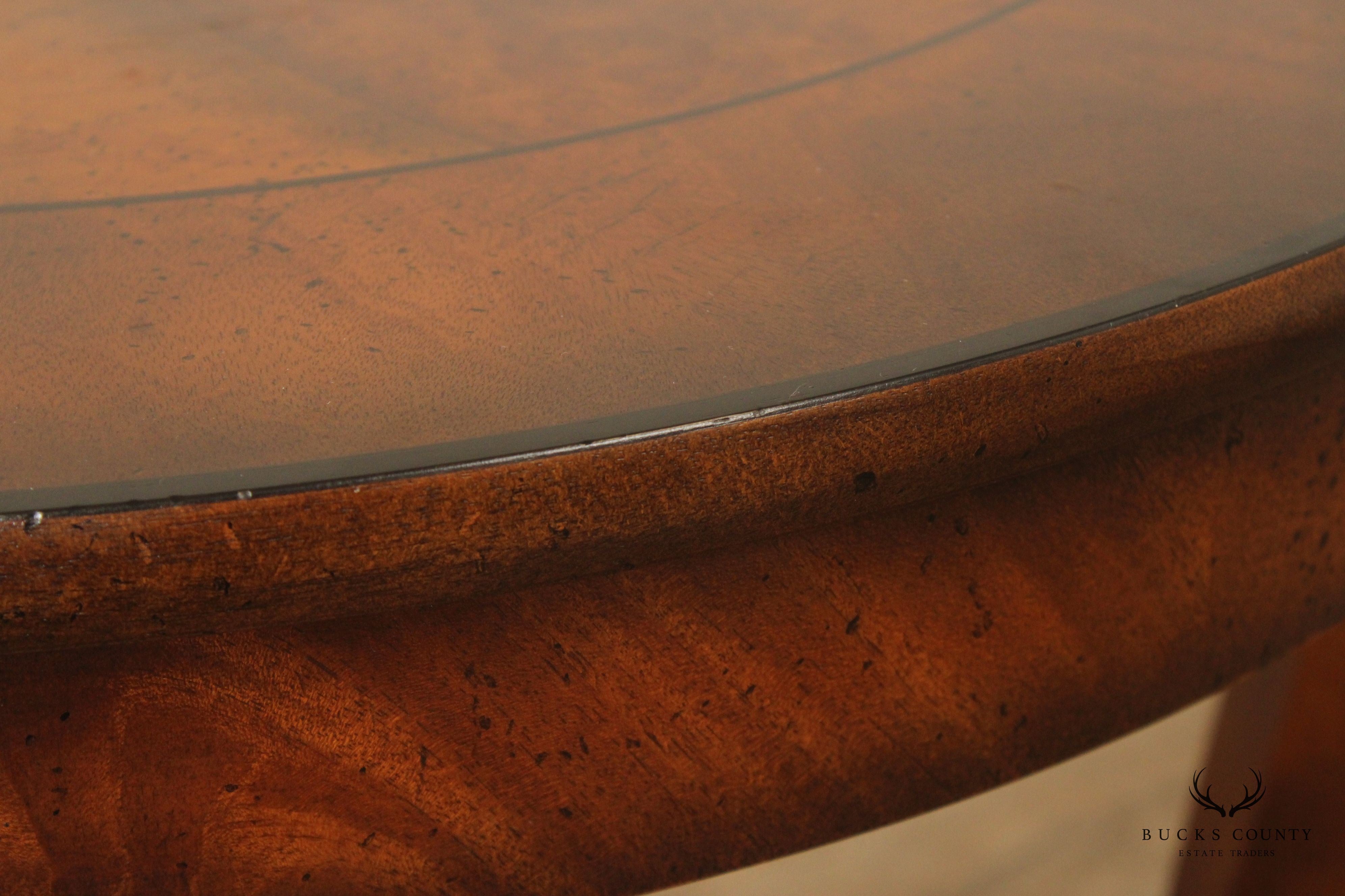 Baker Furniture Empire Style Round Top Mahogany Center Table