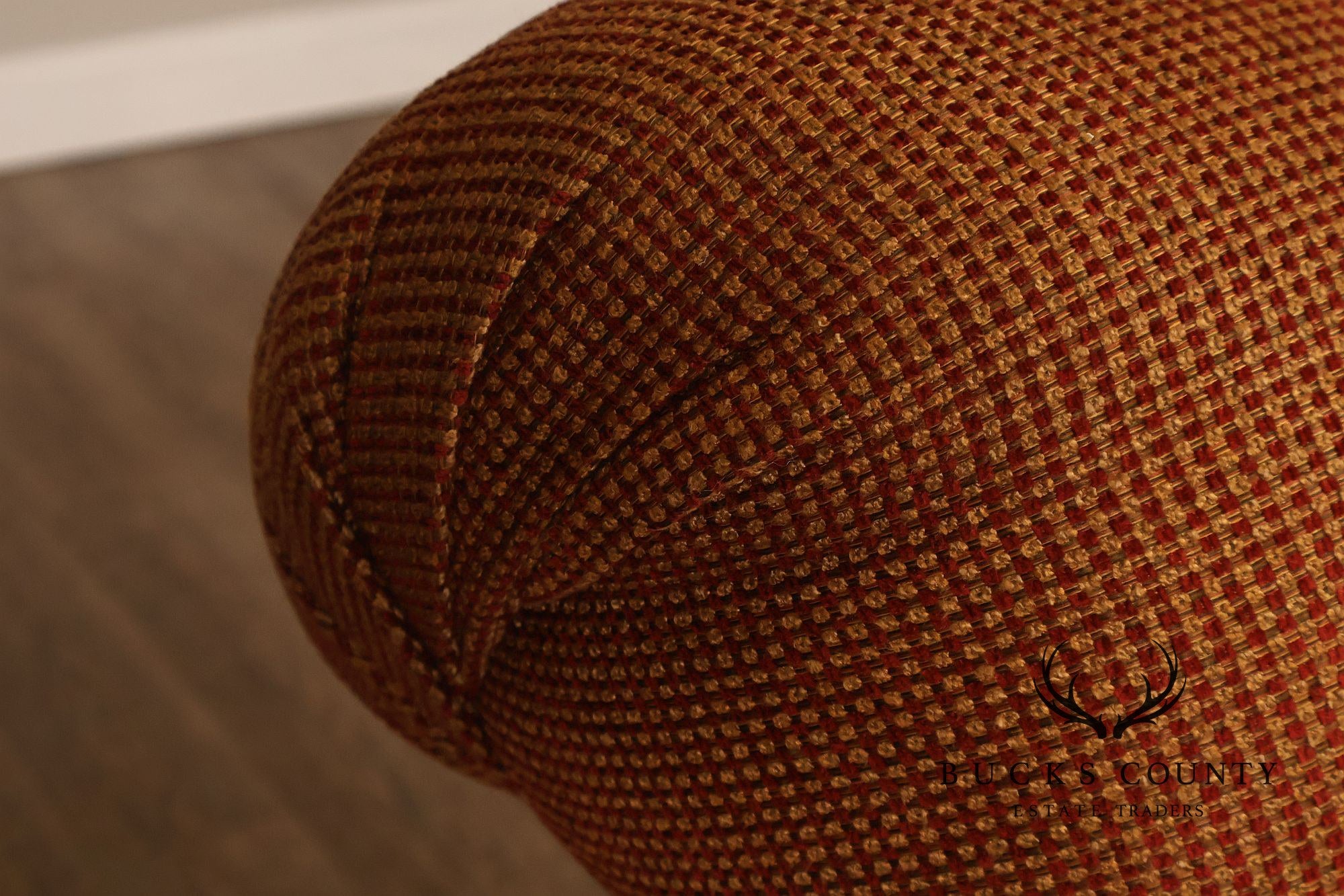 Stickley Leopold Wingback Upholstered Tufted Chair And Ottoman