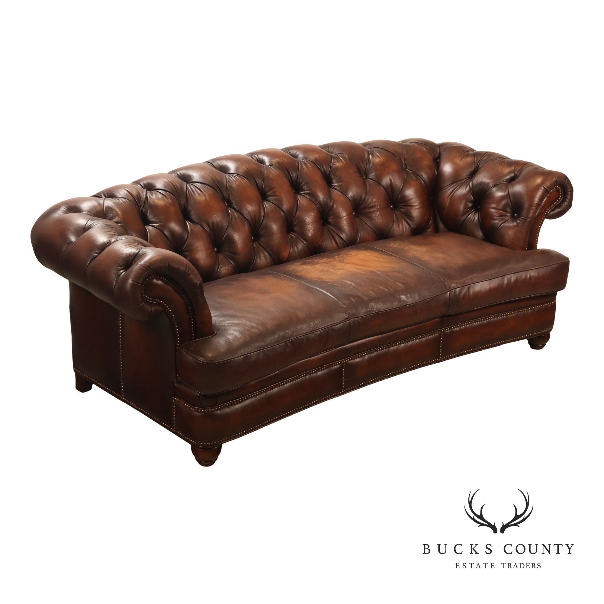 Randall Allen Tufted Leather Chesterfield Sofa