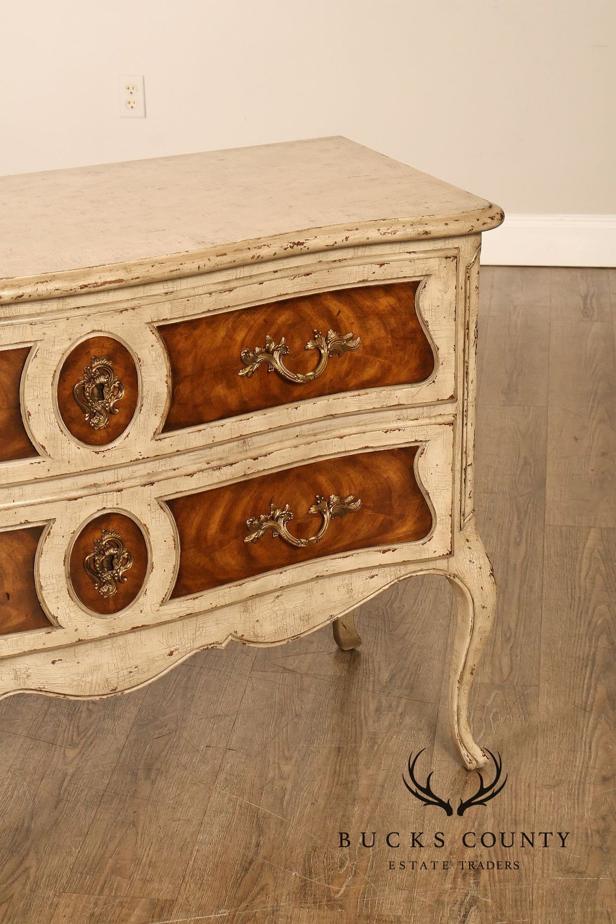 Theodore Alexander French Louis XV Style Painted Commode