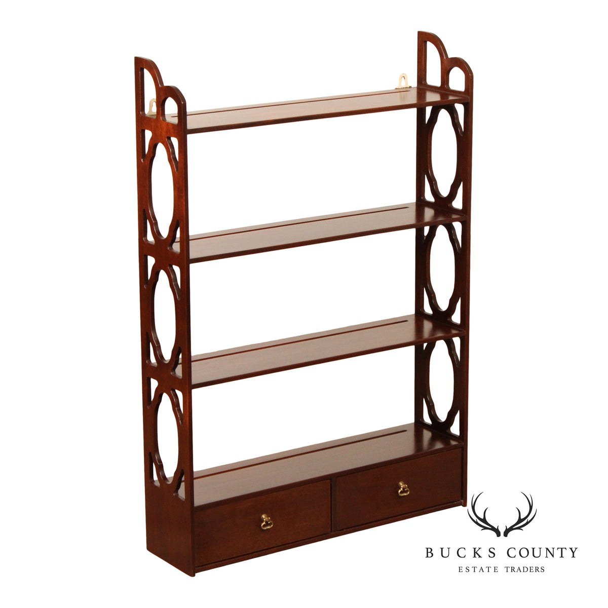 Chippendale Style Mahogany Wall-Hanging Display Shelf