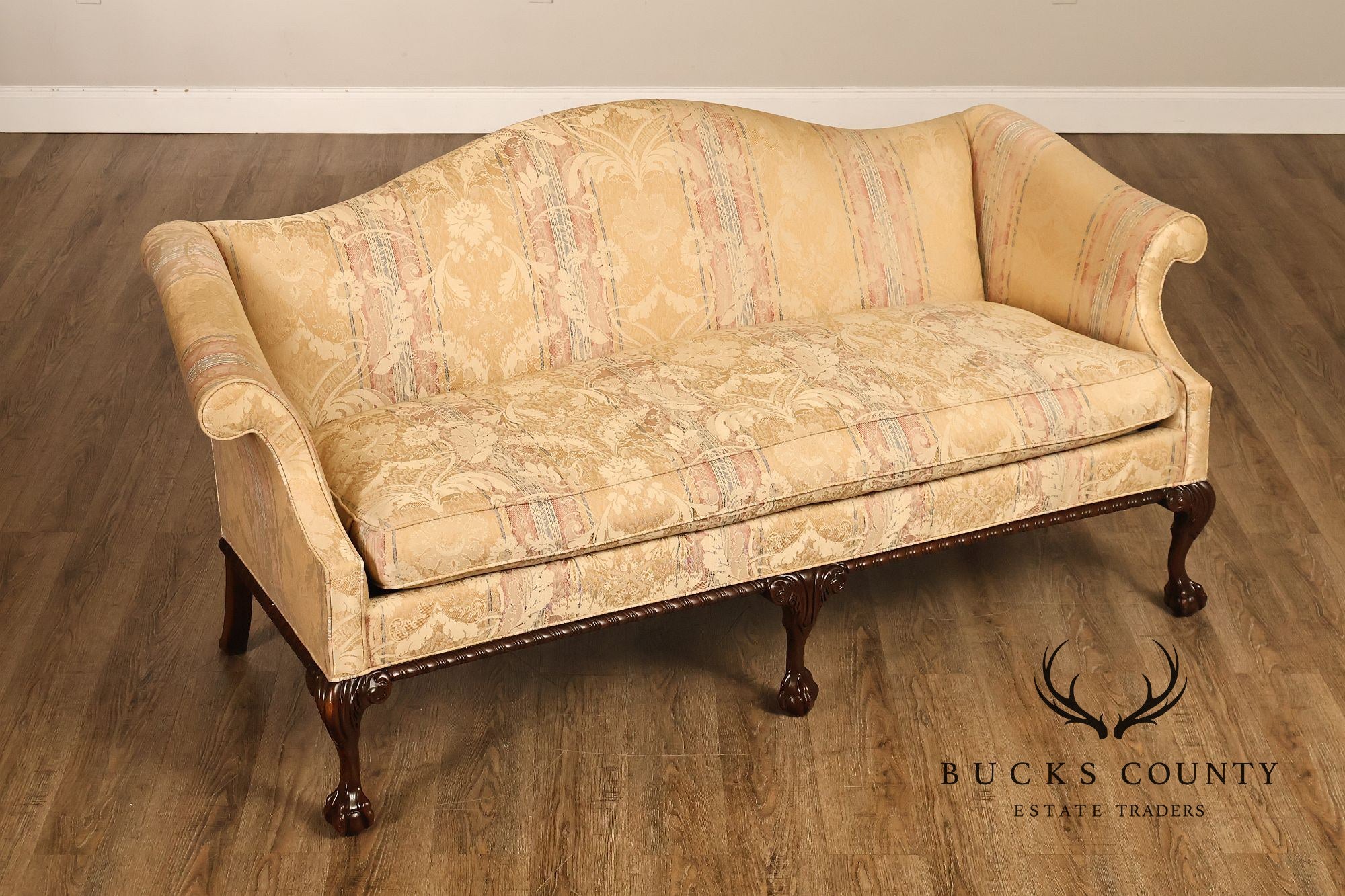 Hickory Chair Chippendale Style Mahogany Camelback Sofa