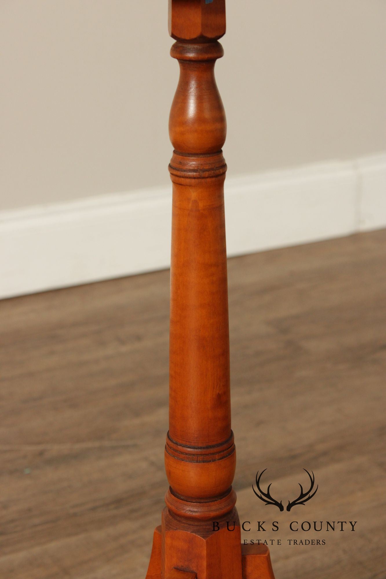 Eldred Wheeler Early American Style Tiger Maple Candlestand