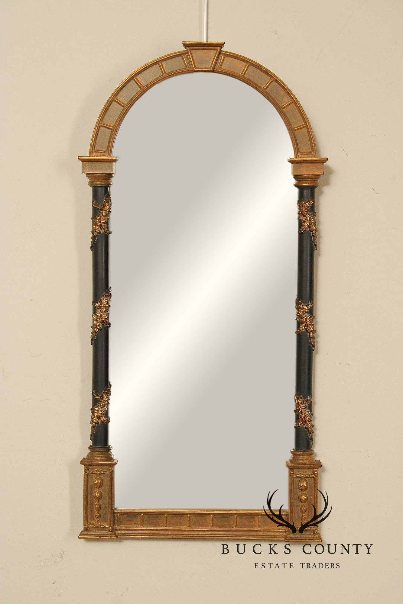 Uttermost Italian Baroque Style Arched Wall Mirror