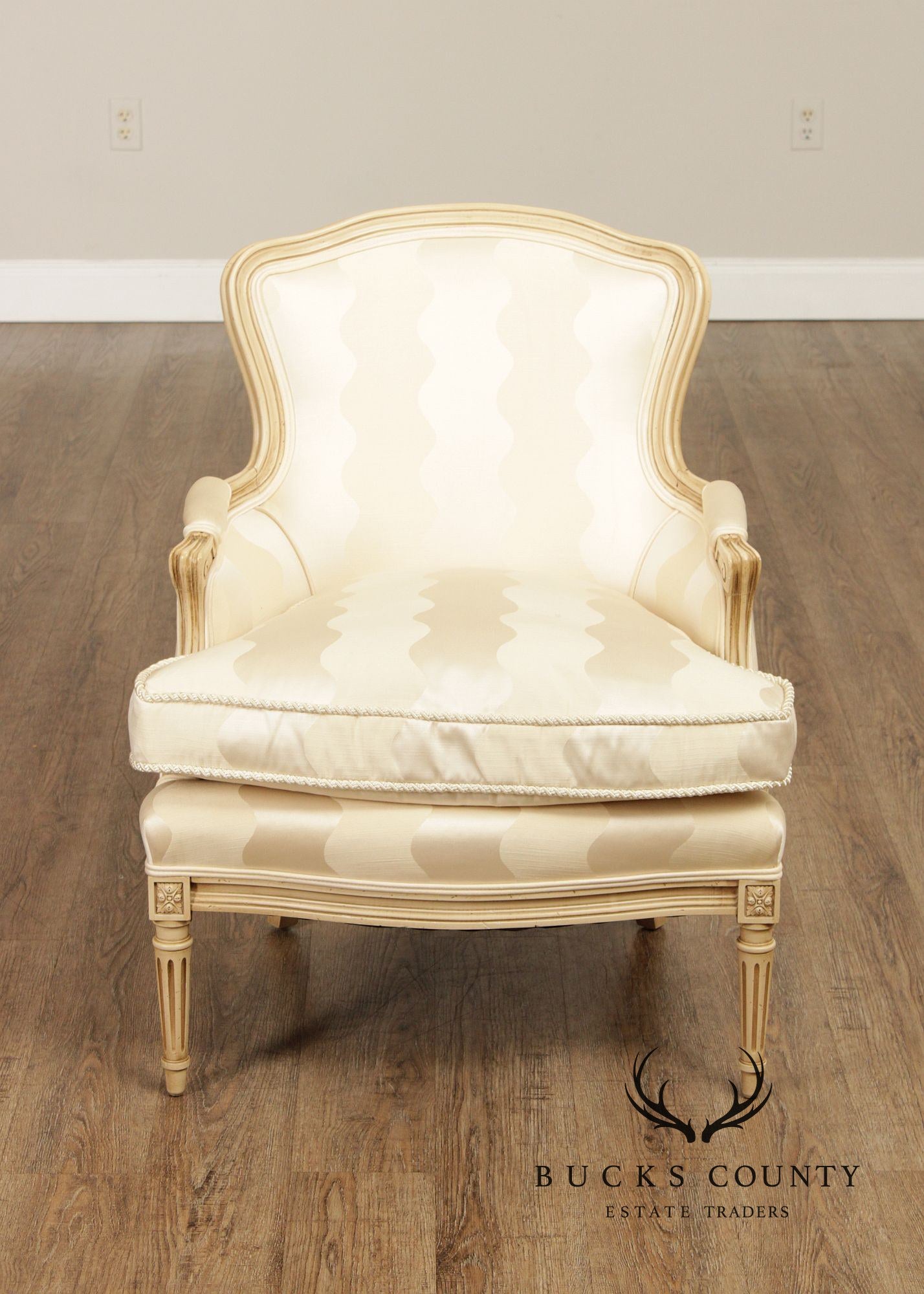 French Louis XVI Style Vintage Pair Of Bergere Chairs