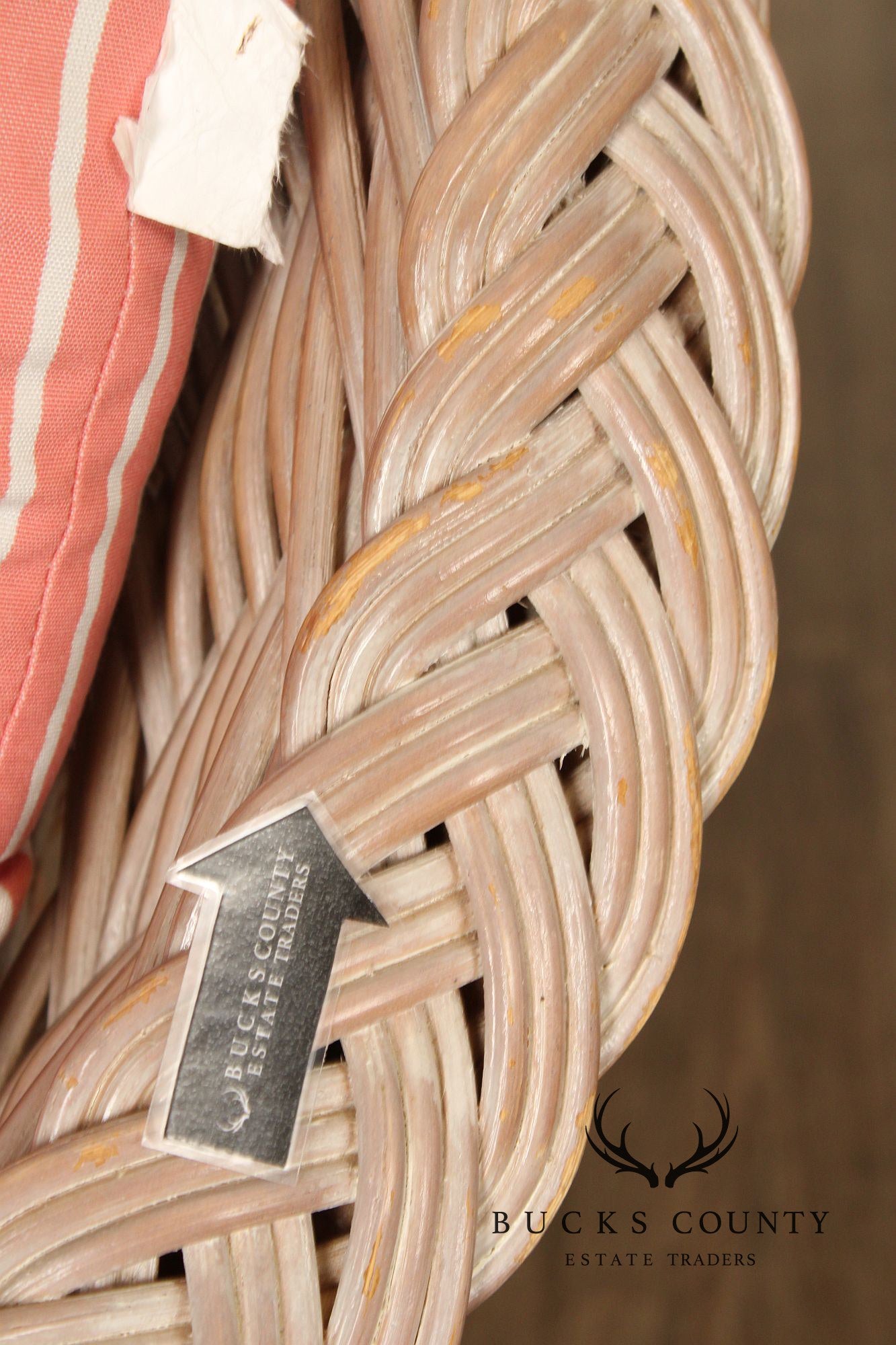 Vintage Boho Style Wicker Rattan Five Piece Dining Set