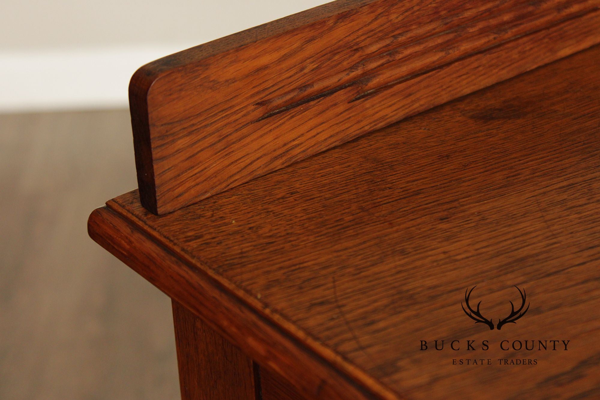 Antique Arts & Crafts Oak Tambour File Cabinet