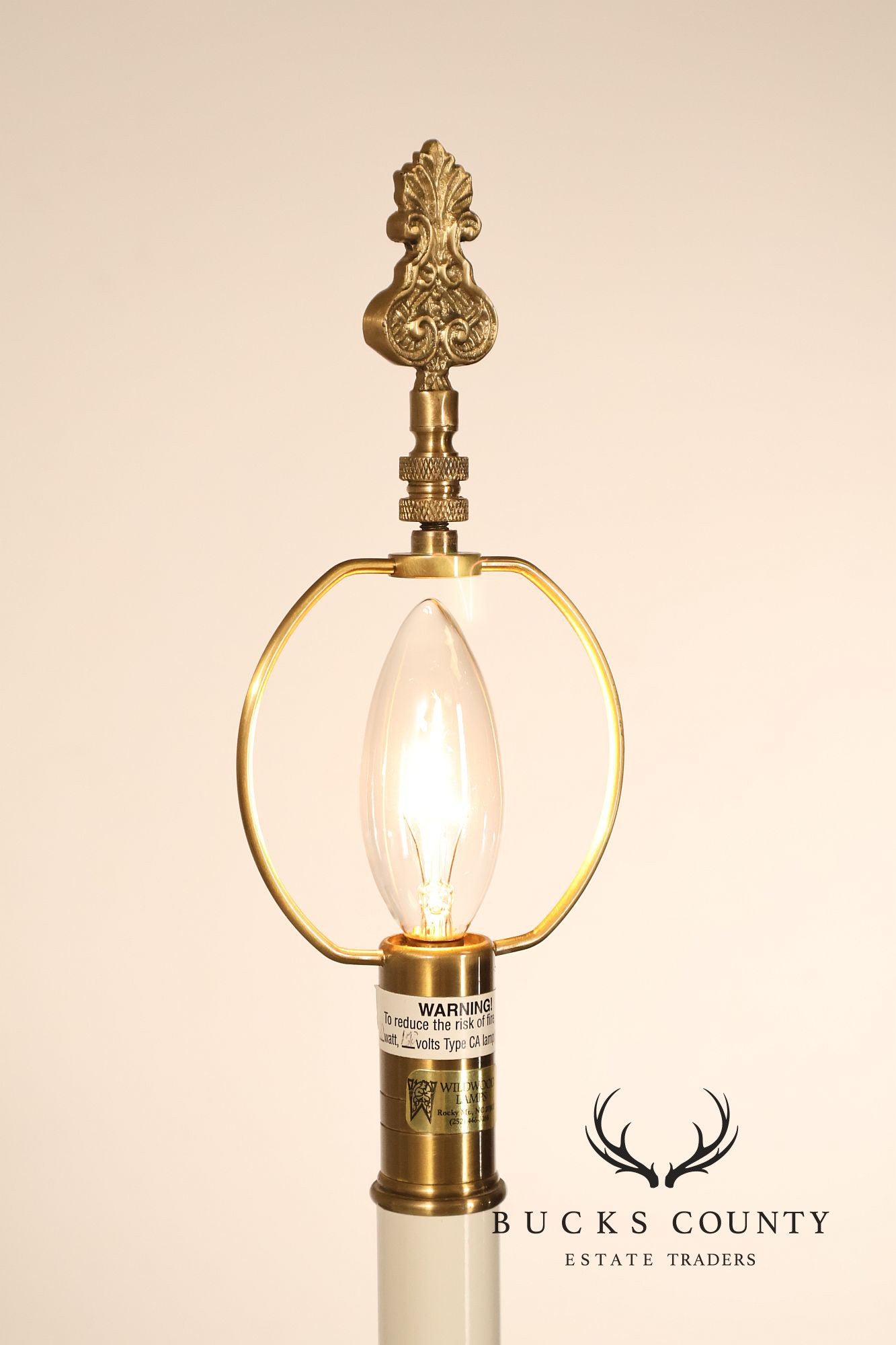 Wildwood Pair of Brass Tall Candlestick Table Lamps