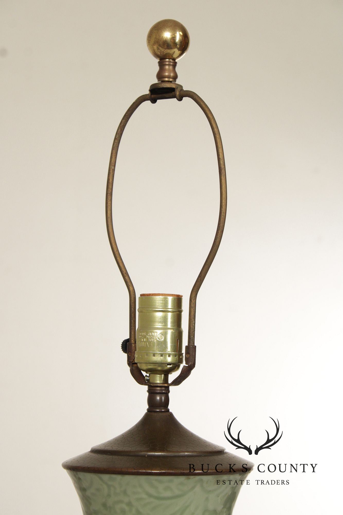 Asian Style Celadon Glazed Table Lamp