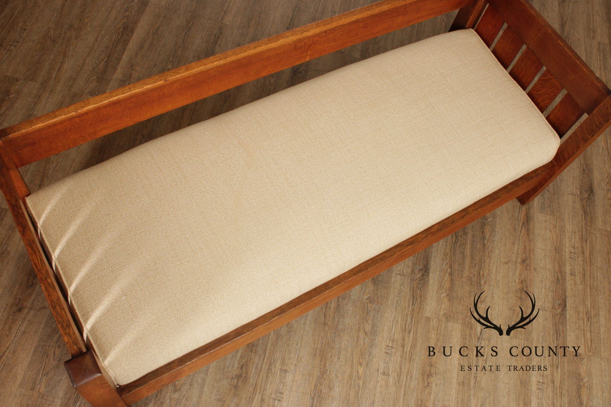 Gustav Stickley Mission Oak Even Arm Settle Sofa
