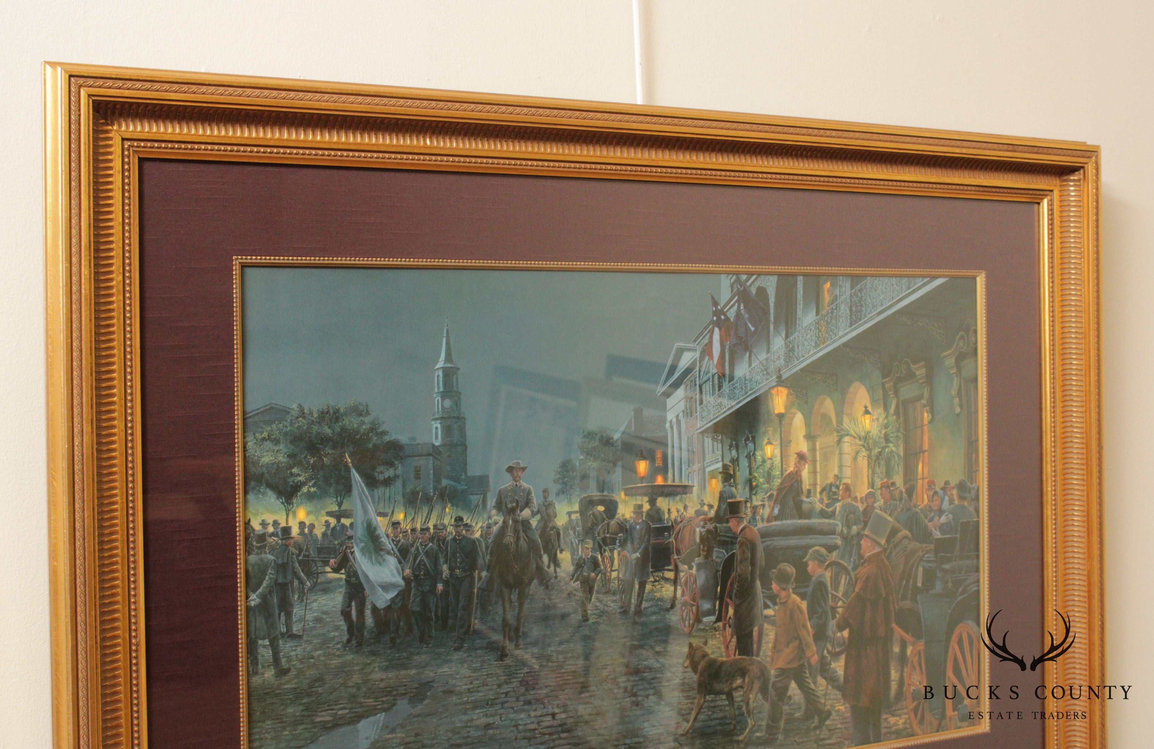 Vintage Civl War Lithograph, 'Charleston Autumn-1861' by Mort Künstler