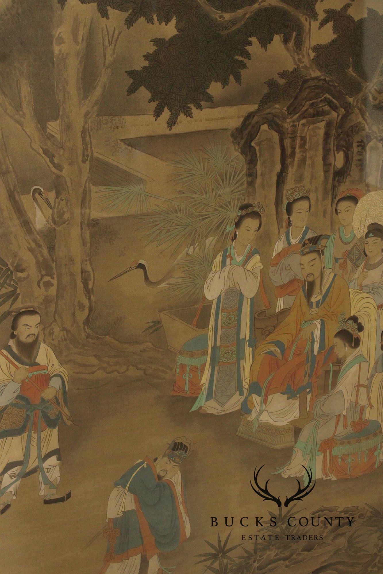 Framed Asian Figural Print After “Refusing The Seat”