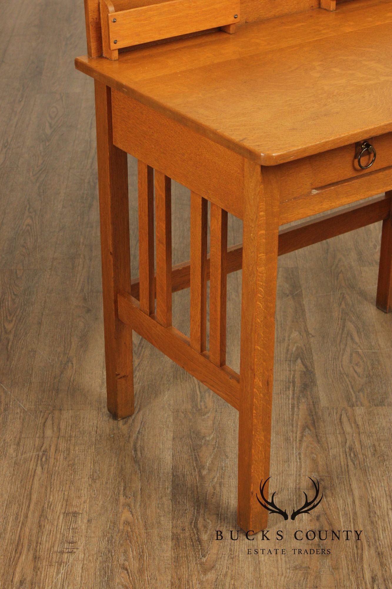 Stickley Brothers Antique Mission Oak Postcard Writing Desk