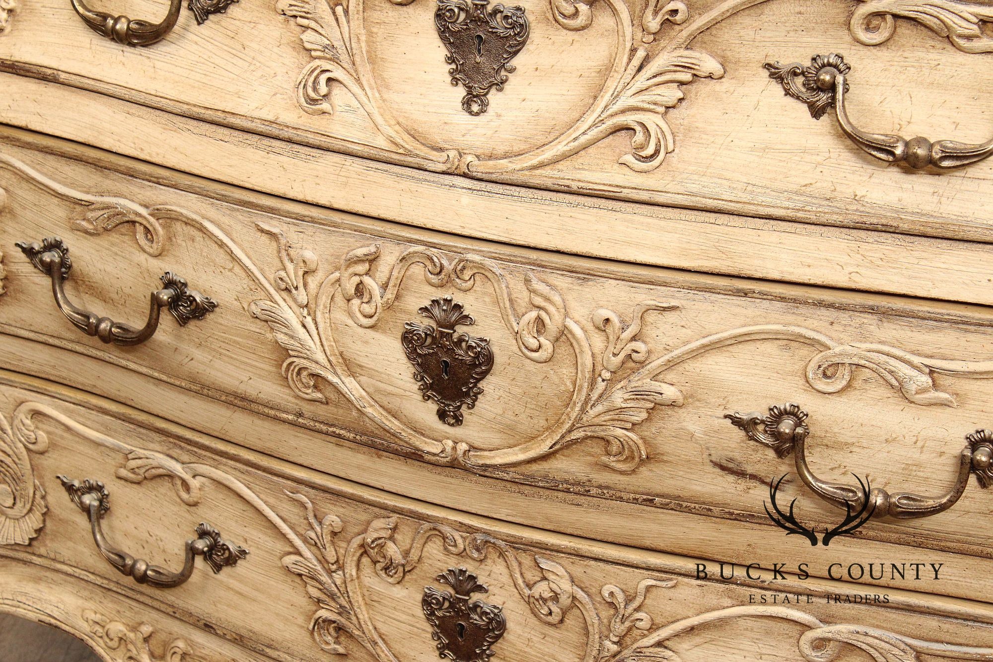Henredon Italian Provincial Style Cream Painted Chest of Drawers