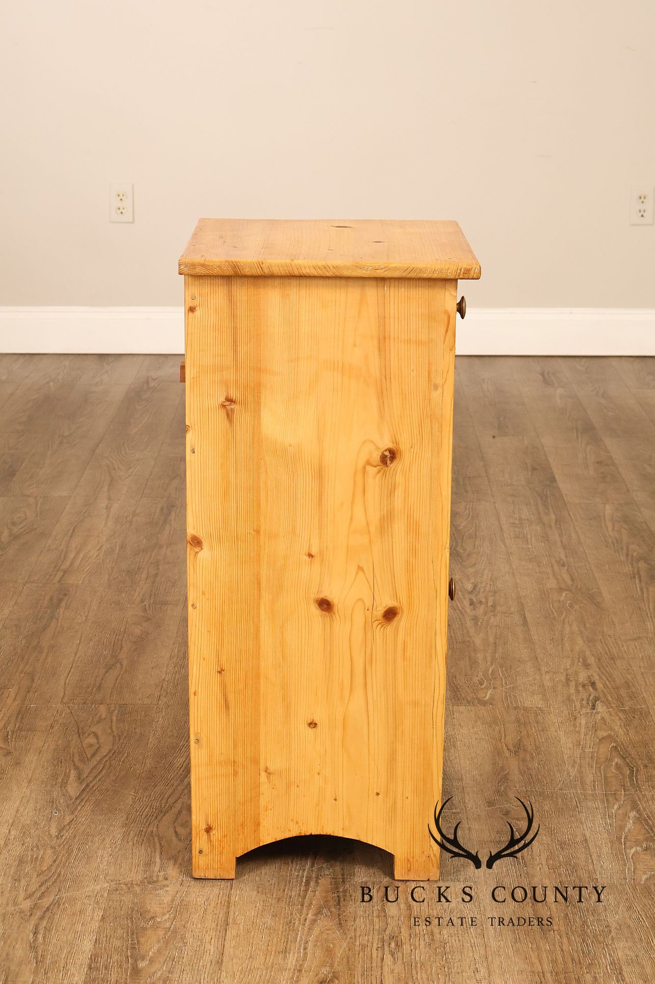 Rustic Style Pair of Pine Single Drawer Nightstands