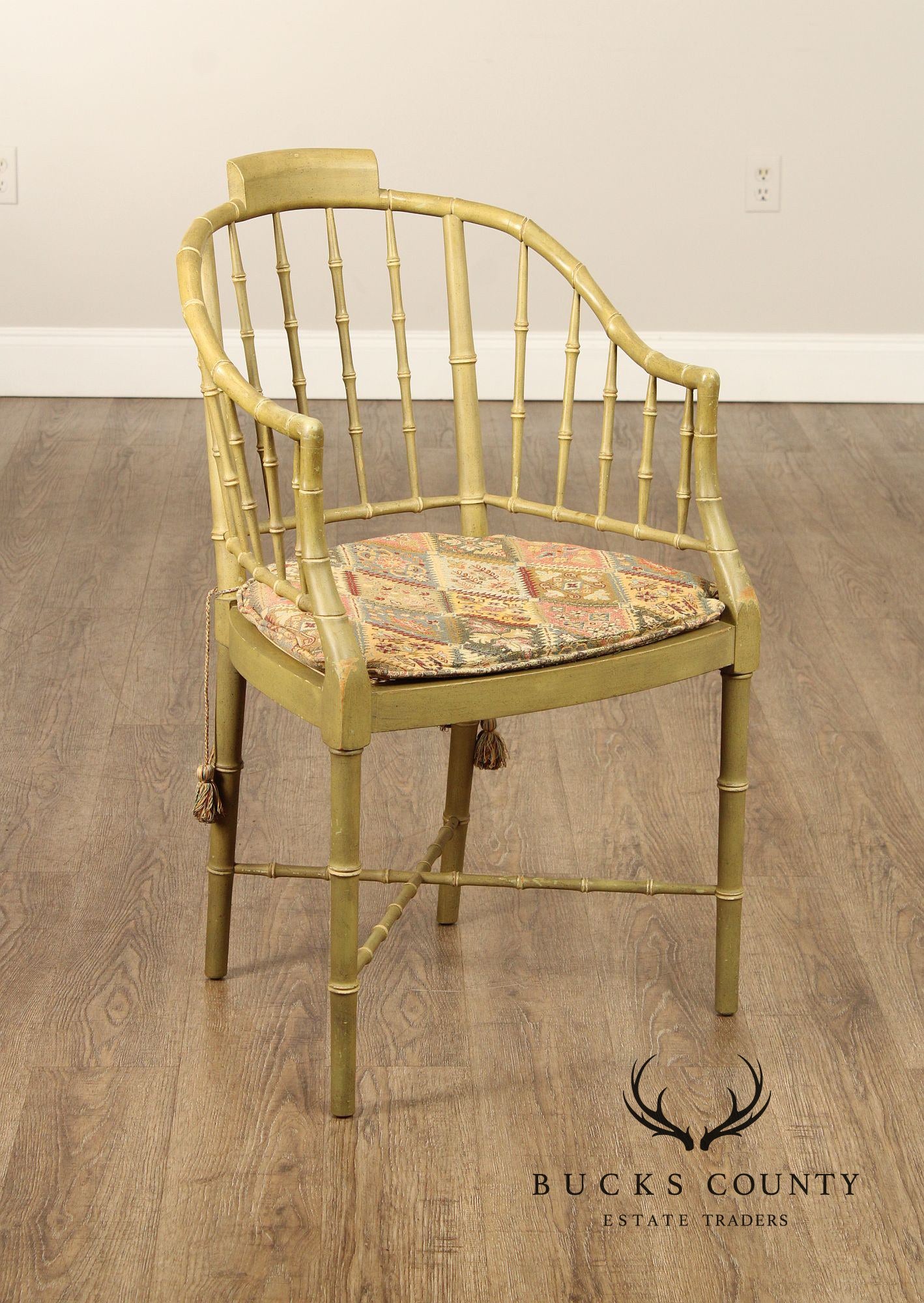 Baker Furniture Vintage Faux Bamboo Armchair