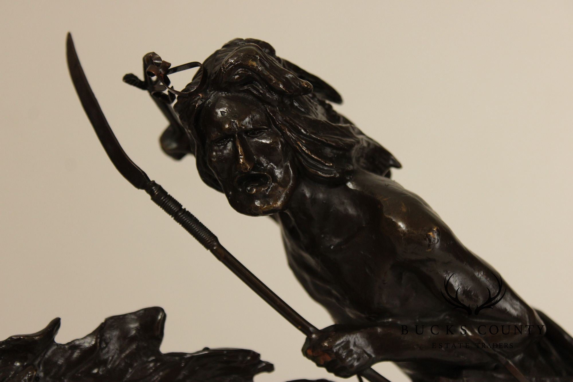 Frederic Remington 'Cheyenne' Native American Equestrian Bronze Sculpture
