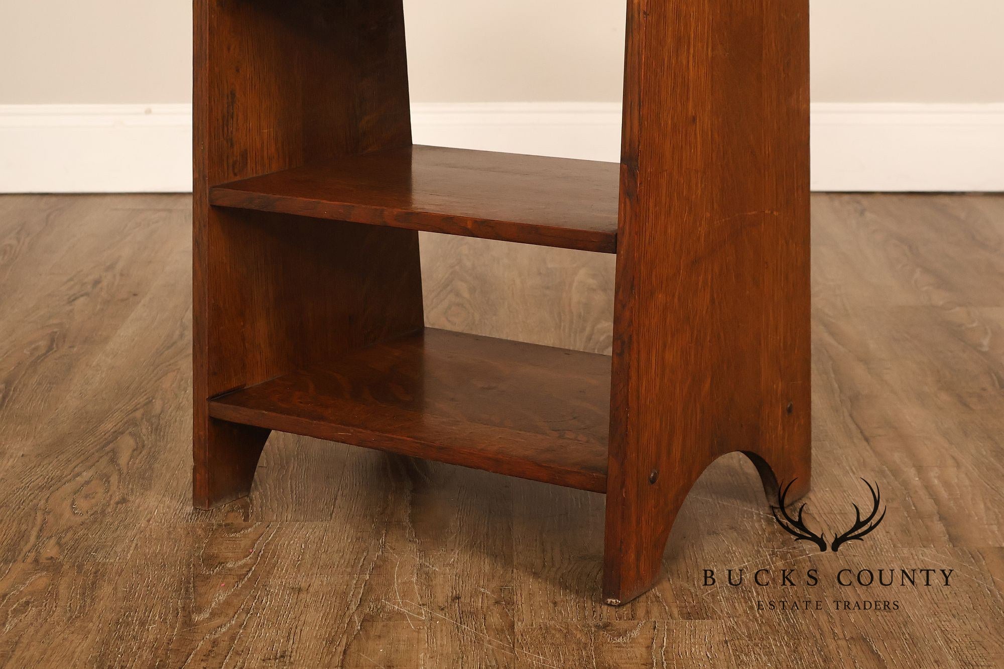 Antique Arts And Crafts Book Trough Magazine Stand