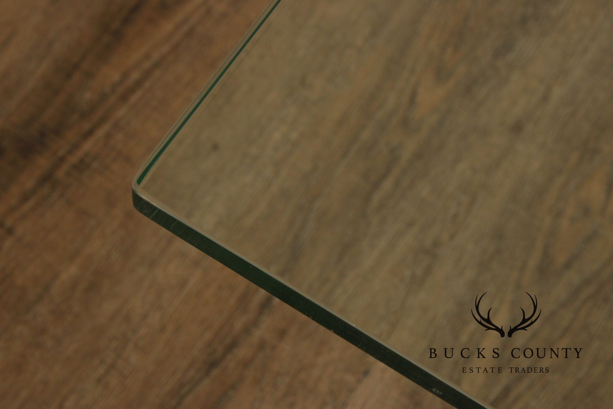 Brutalist Square Glass Top Steel Base Coffee Table