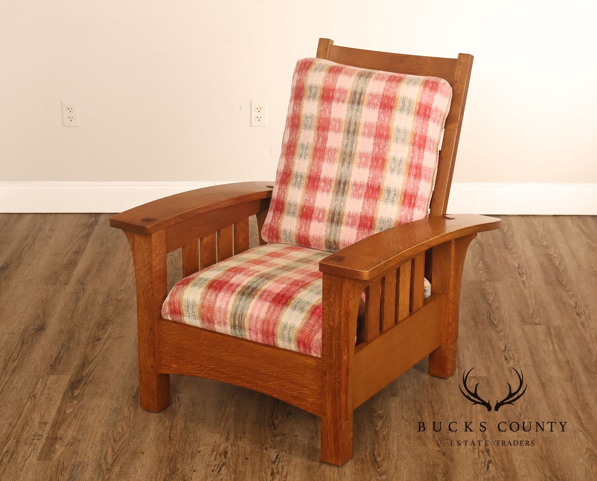 Stickley Mission Collection Oak Bow Arm Morris Chair