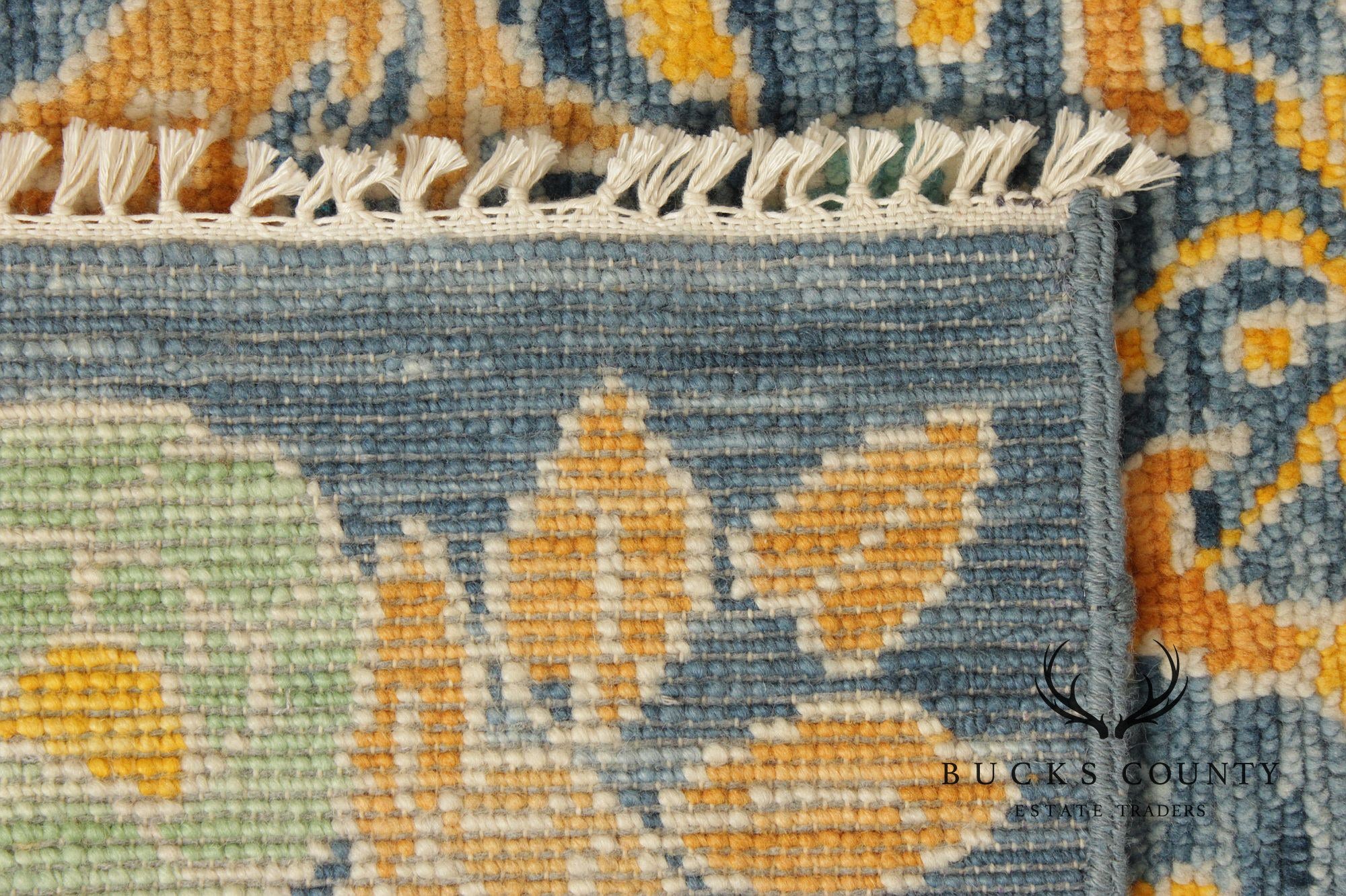 Golden Nile William Morris Style Large Blue And Gold Wool Area Rug