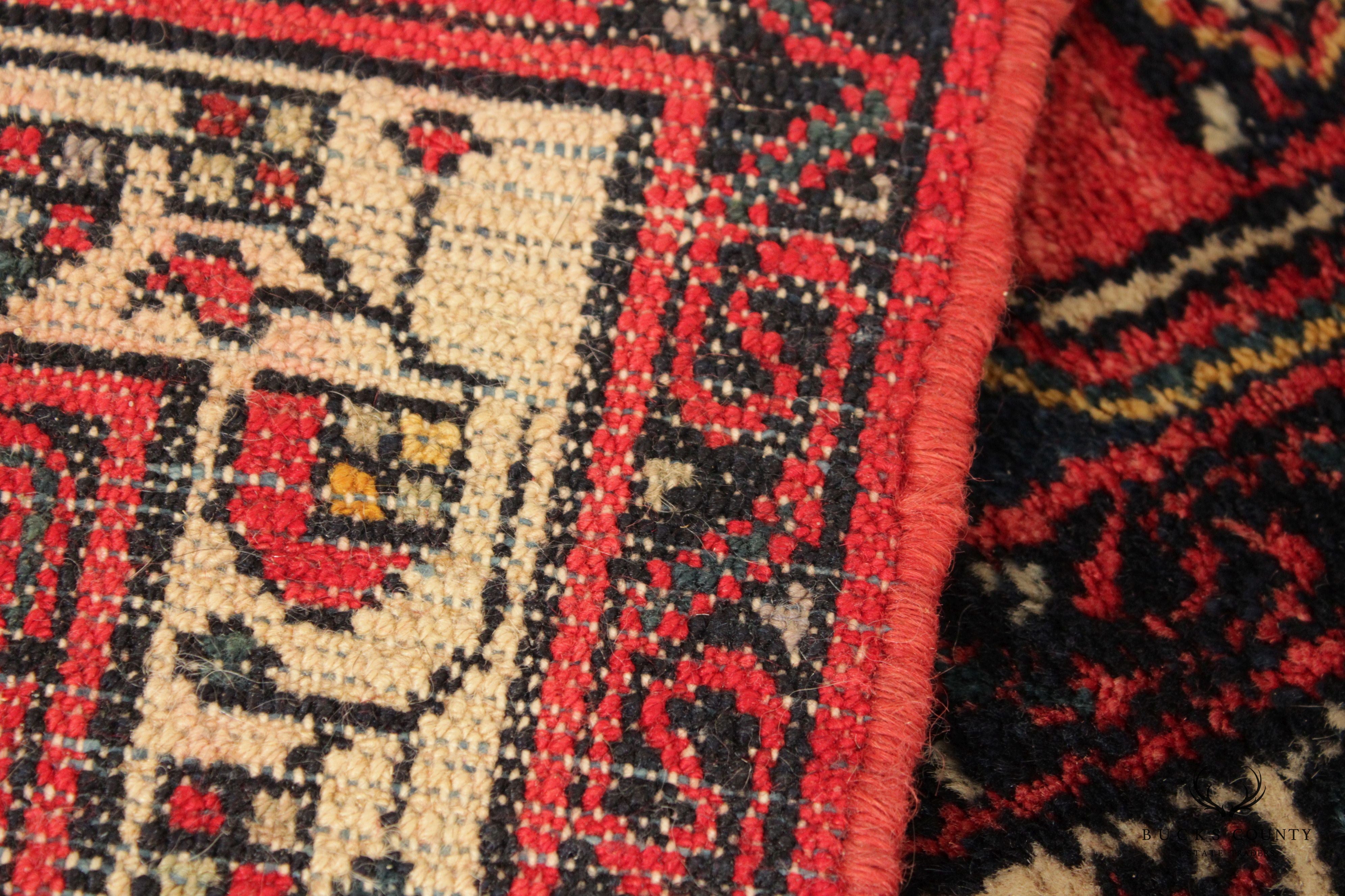 Persian Baluchi Tribal Wool Area Rug With Red Field, 6' x 4'