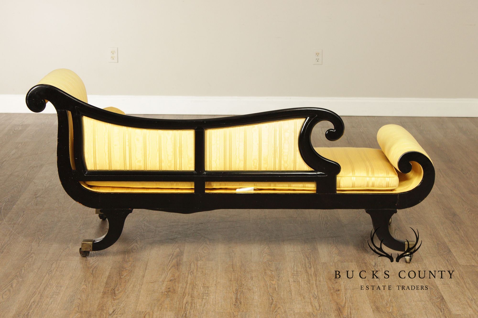 English Regency Style Ebonized Recamier Chaise Lounge