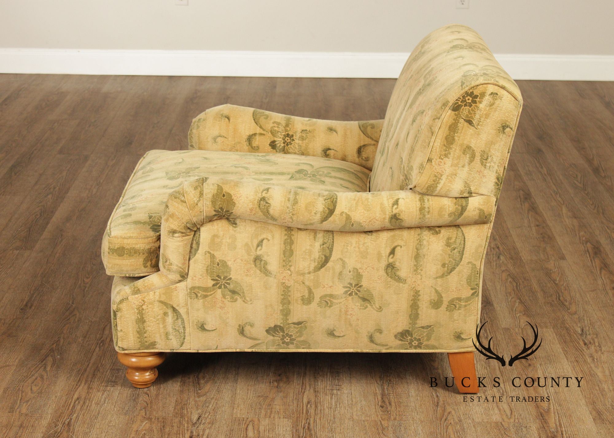 Custom Upholstered Lounge Chair and Ottoman