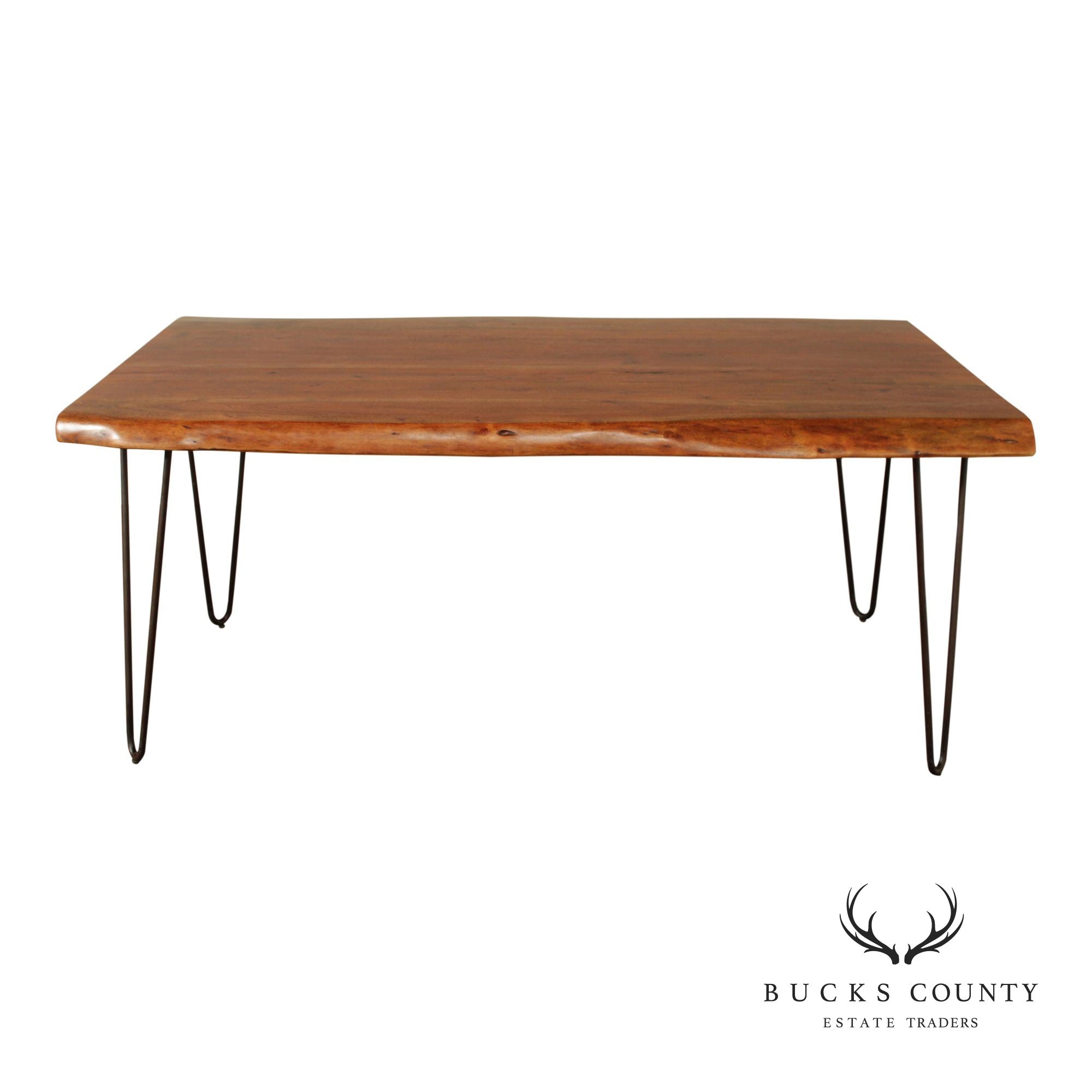 Live Edge Solid Acacia Wood Butterfly Joint Dining Table