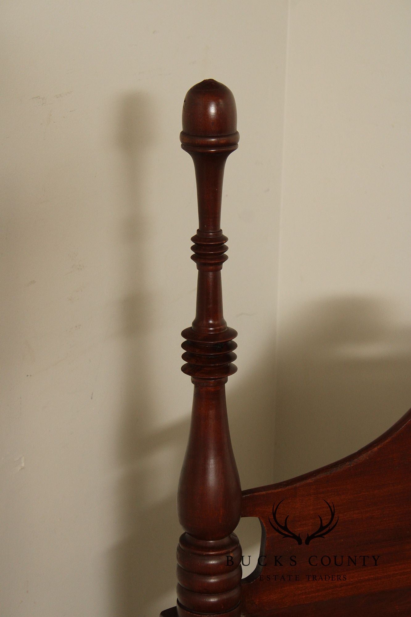 Antique Sheraton Style Pair Of Twin Poster Beds