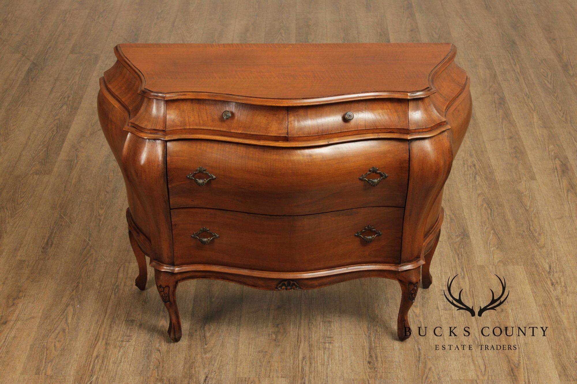 Vintage Italian Walnut Bombe Chest