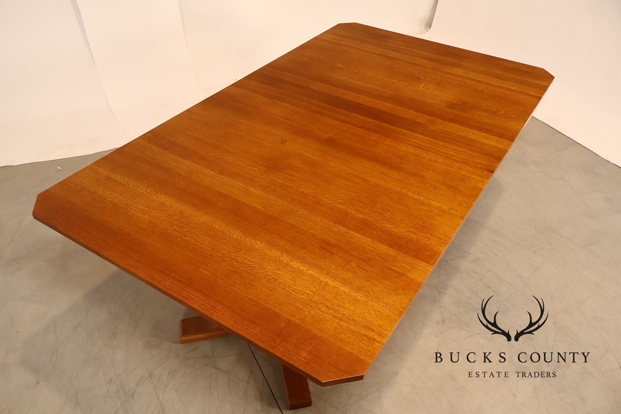 Stickley Mission Collection Oak Double Pedestal Dining Table