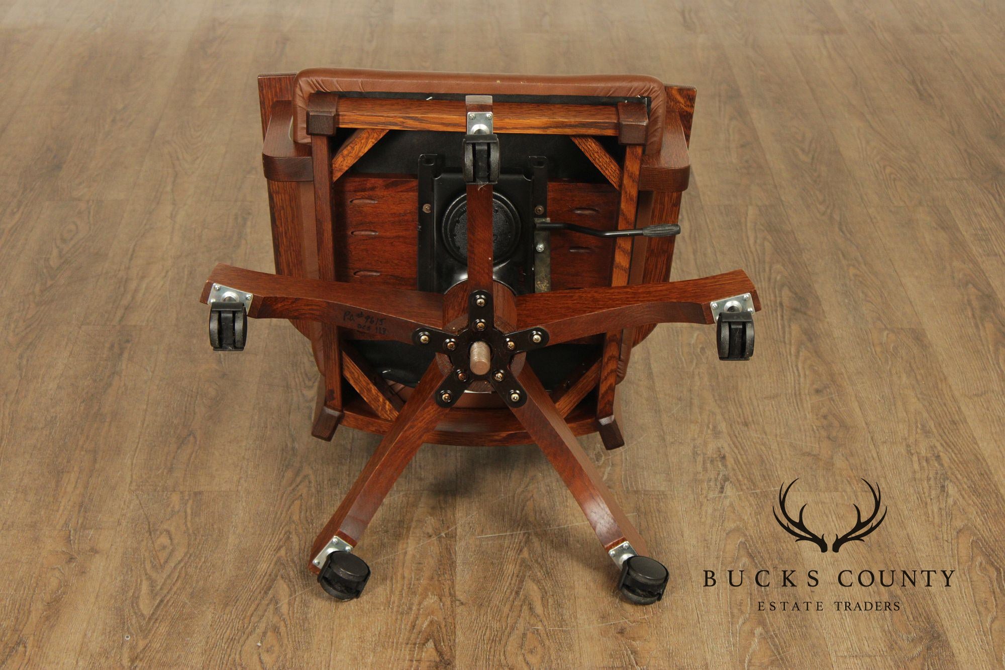 Mission Style Custom Quality Oak and Leather Executive Office Chair