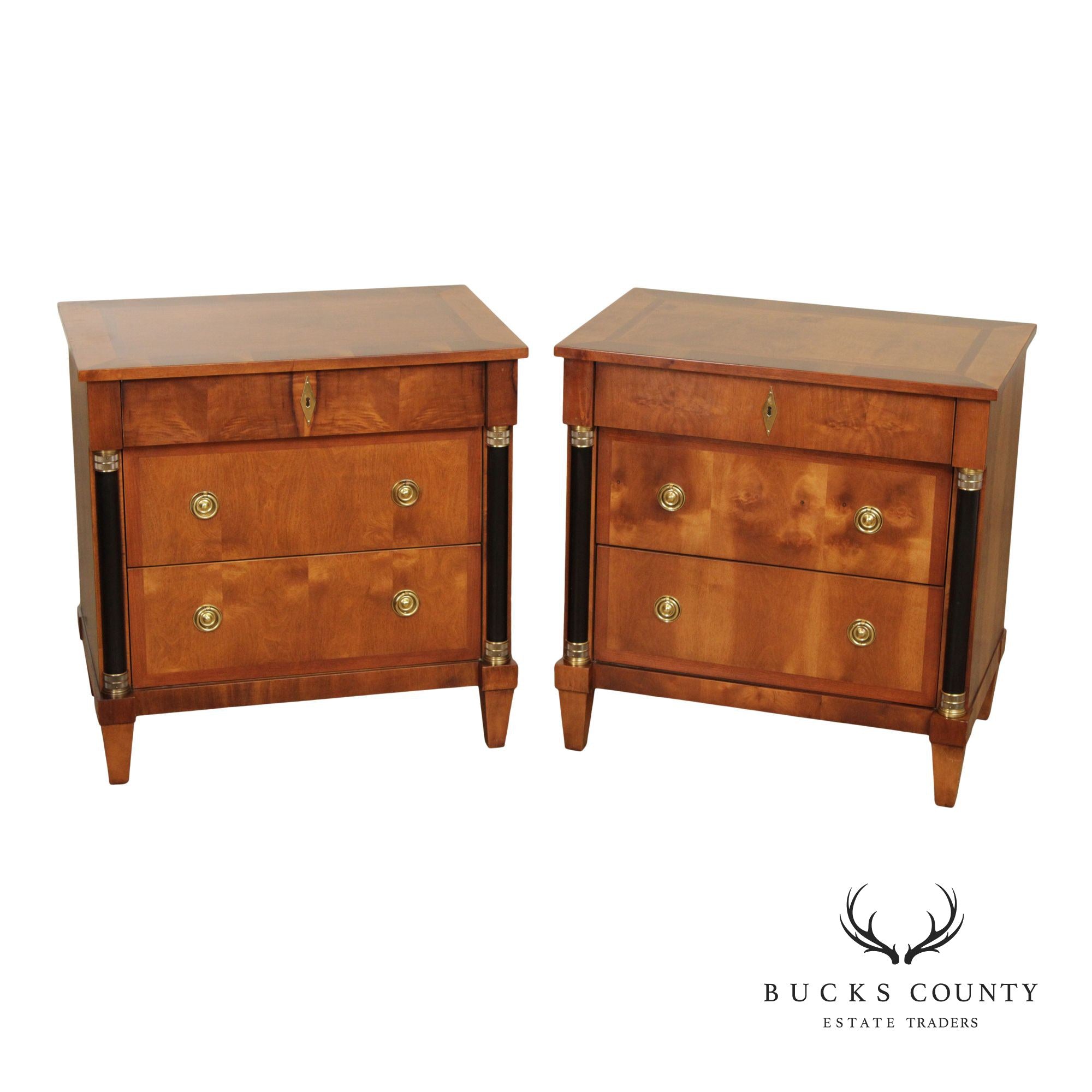 Century Furniture Biedermeier Style Pair of Bedside Chests